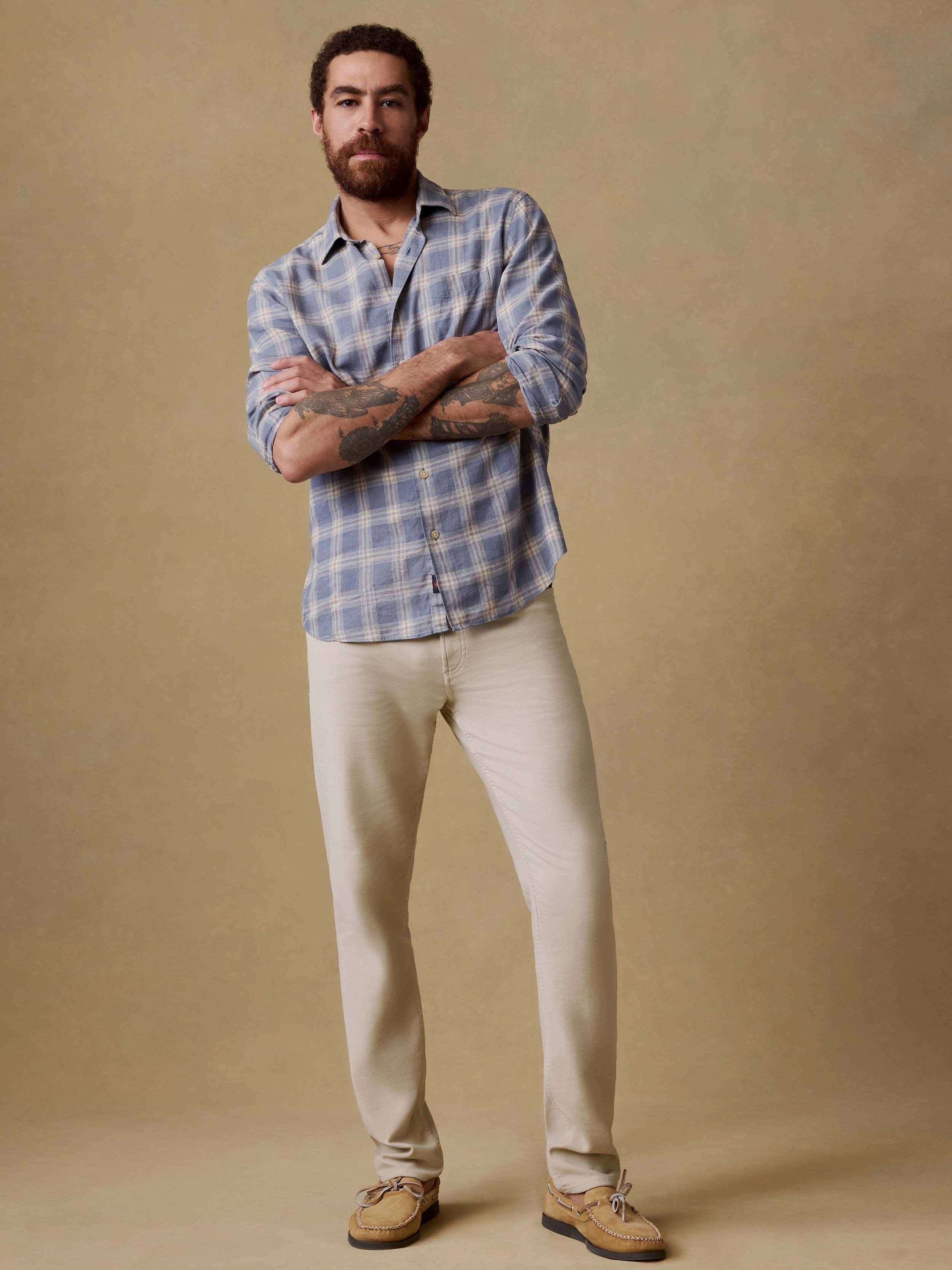 Stretch Terry 5-Pocket Pant - Stone | Faherty Brand