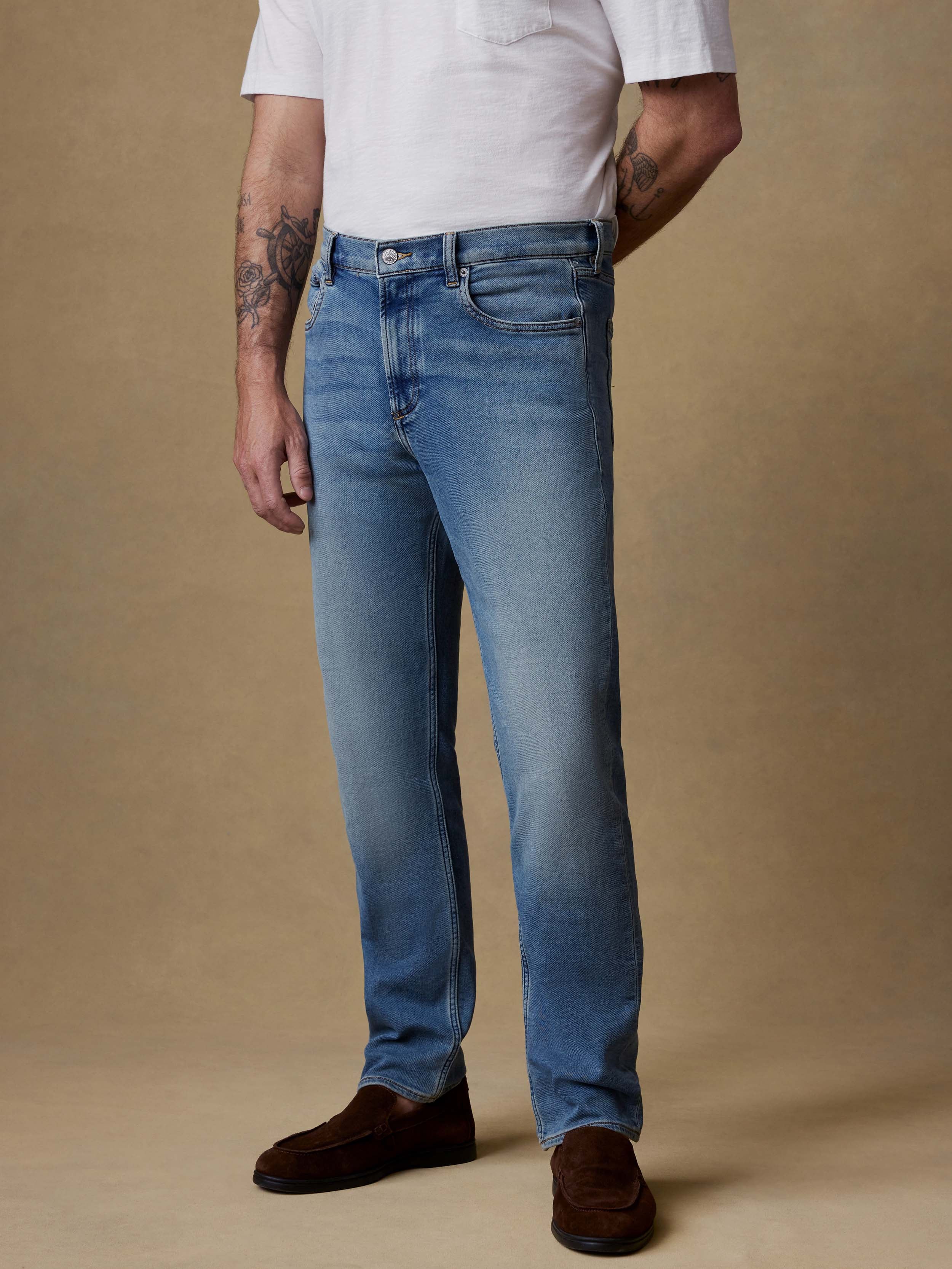 Stretch Terry Indigo 5-Pocket - Indigo Ocean Wash | Faherty Brand
