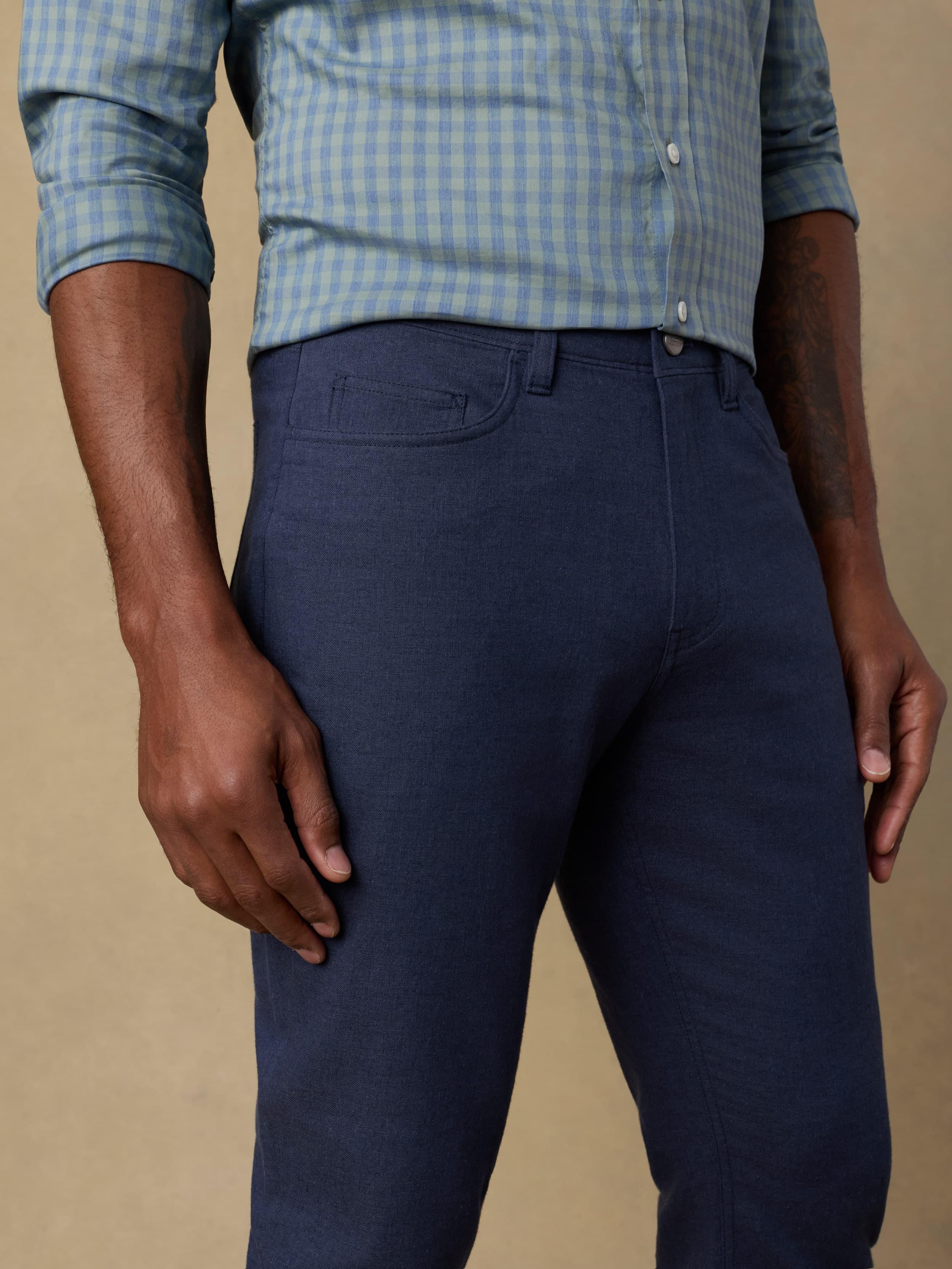Movement™ Linen 5-Pocket Pant - Deep Sea Navy | Faherty Brand