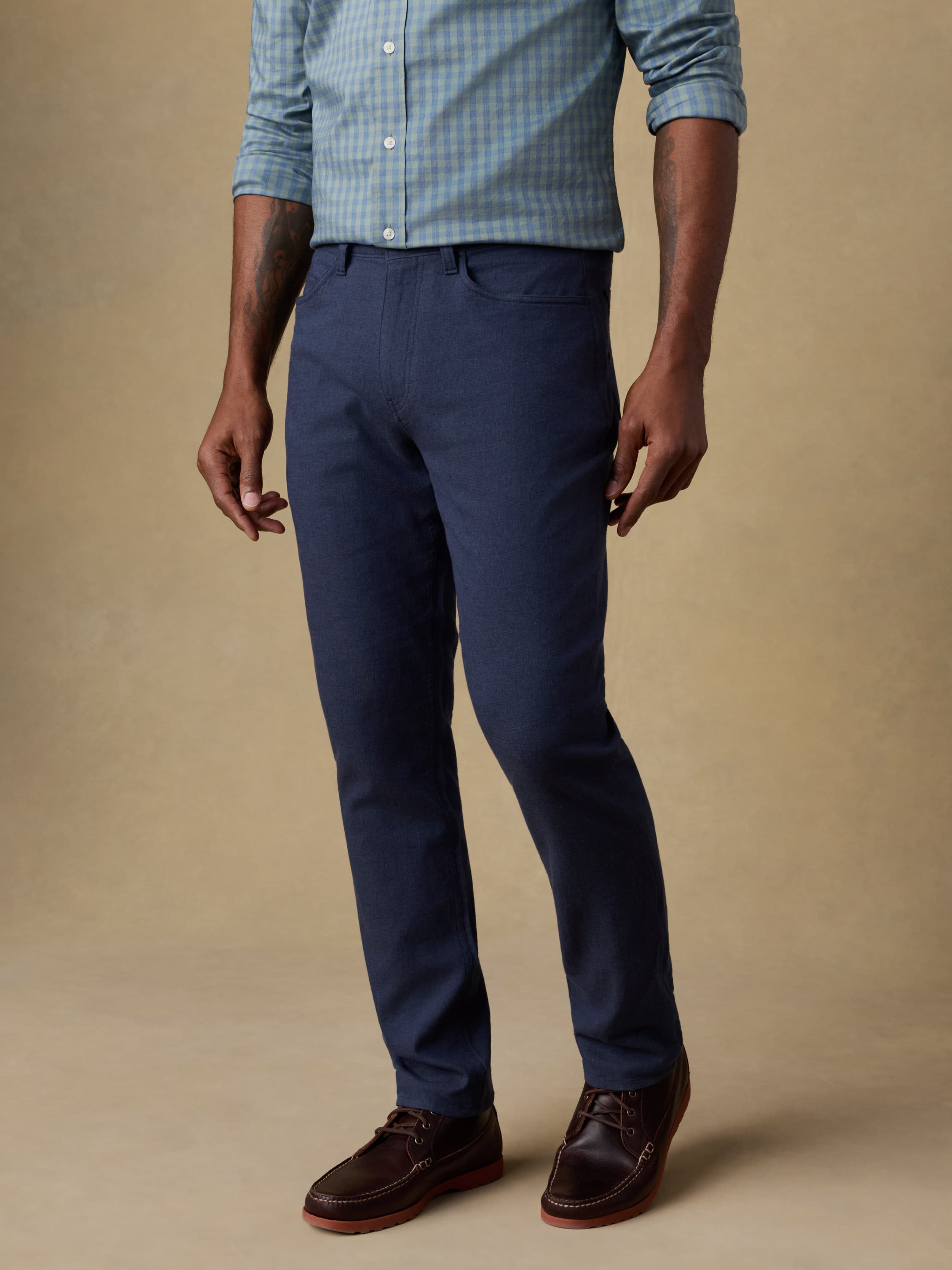 Movement™ Linen 5-Pocket Pant - Deep Sea Navy | Faherty Brand