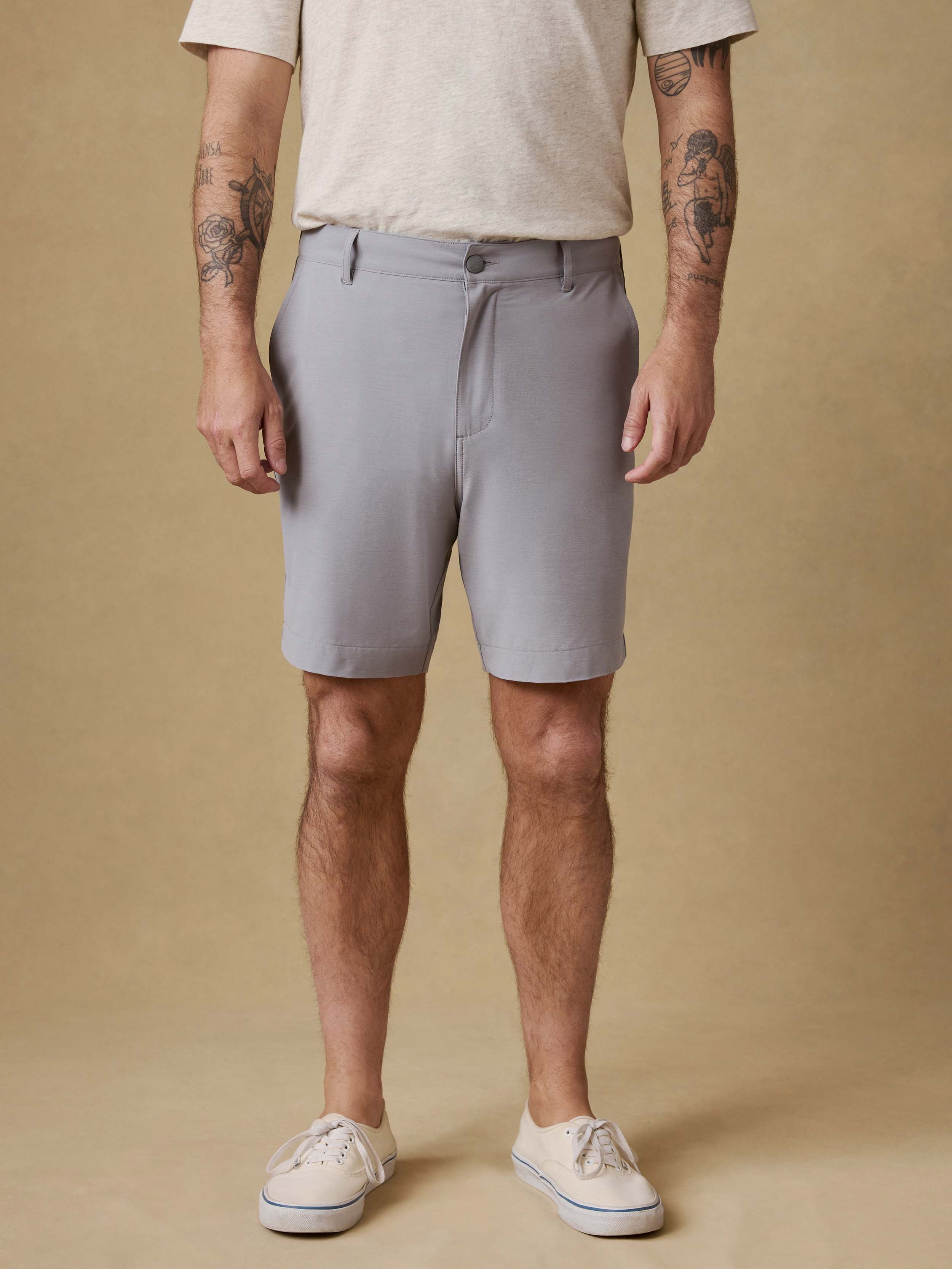 mens grey dress shorts Enjoytime Shorts for Men Dress Casual Solid Color Lightweight Business Work Plus Size Shorts with Pockets Dark Gray XL