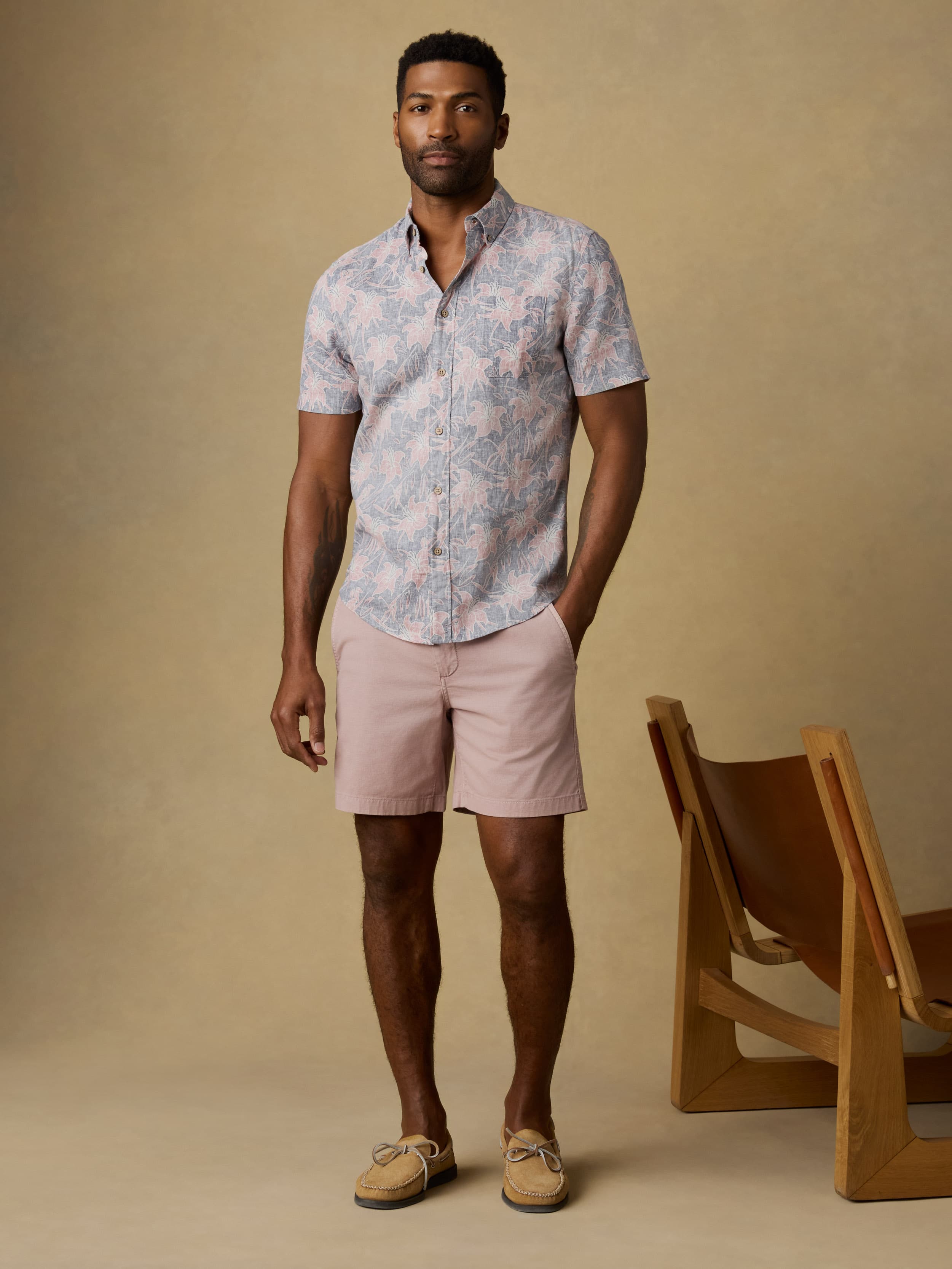 Faherty Men's Reserve Chino Short - Adobe, Size 36, Cotton/Spandex Faherty Men's Reserve Chino Short - Adobe, Size 36, Cotton/Spandex