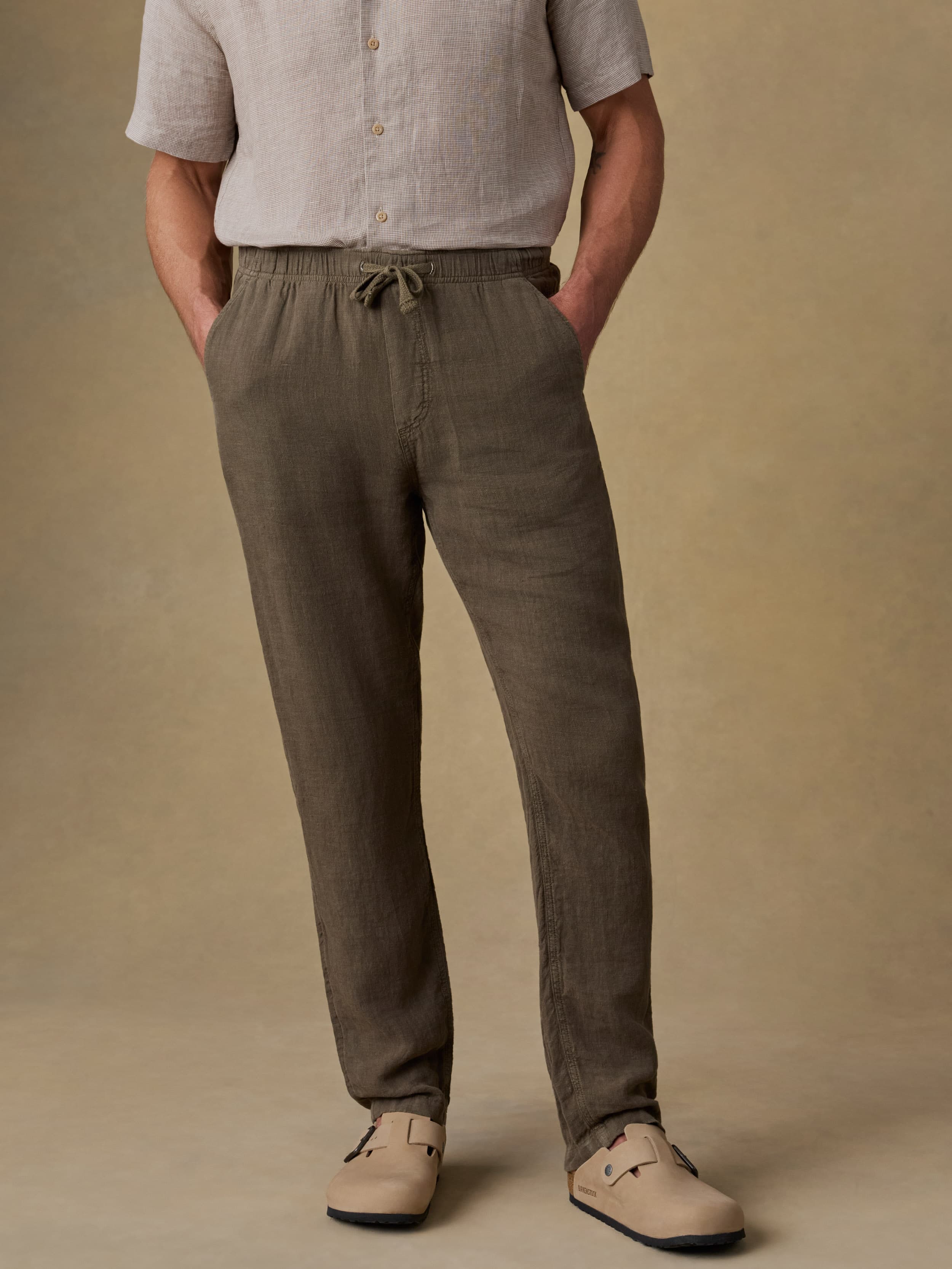 linen dress pants near me Old Navy Men's 90'S Straight-Fit Linen-Blend Dress Pants - Green