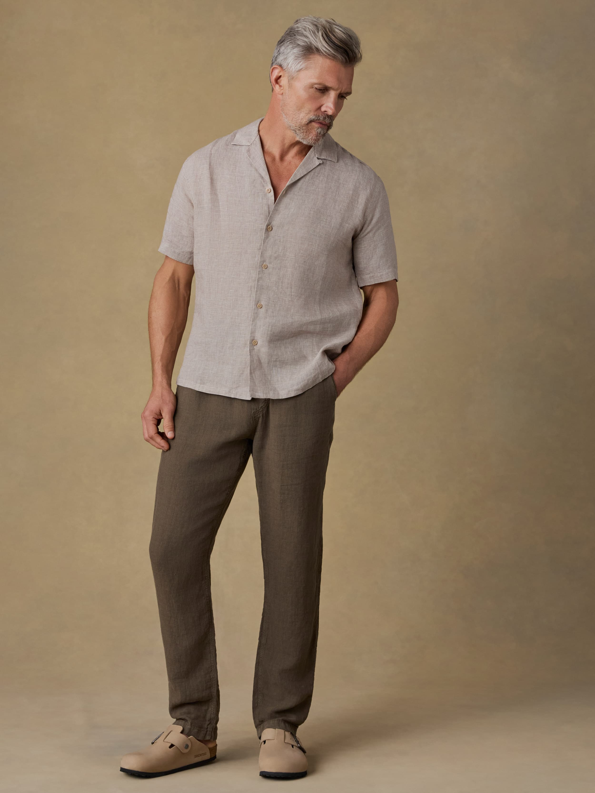 3922 coconut palm drive suite 101 Linen Drawstring Pant - Dark Palm