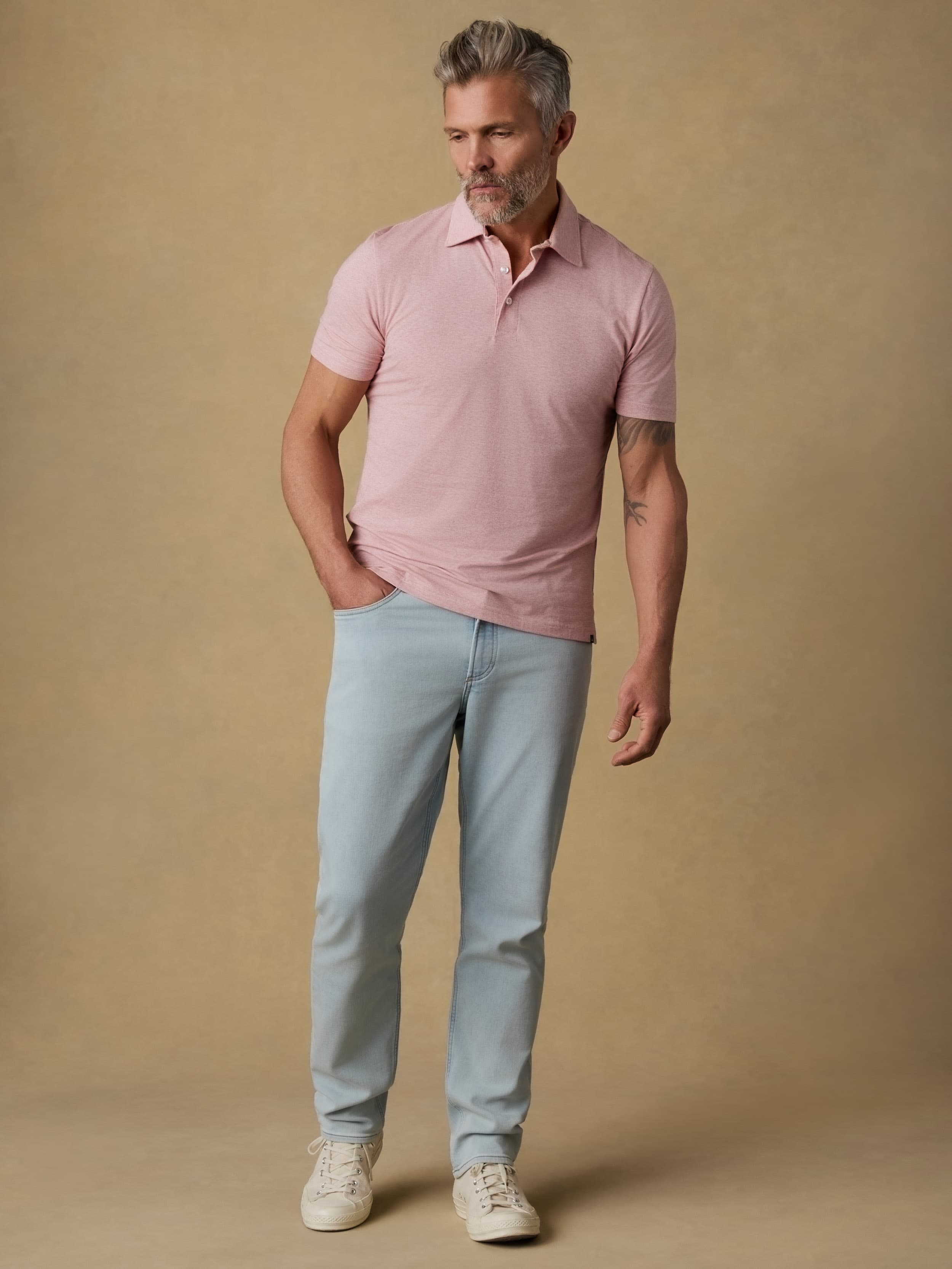 Short-Sleeve Movement™ Polo - Ivory Rose Feeder