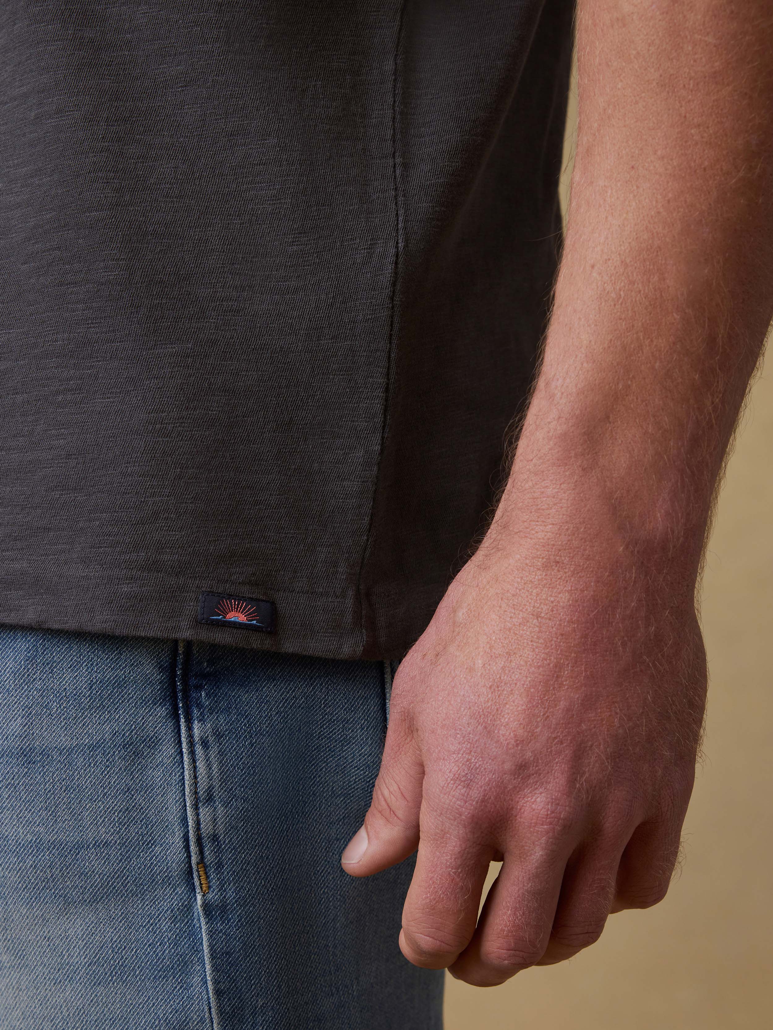 Short-Sleeve Sunwashed V-Neck Tee - Graphite | Faherty Brand