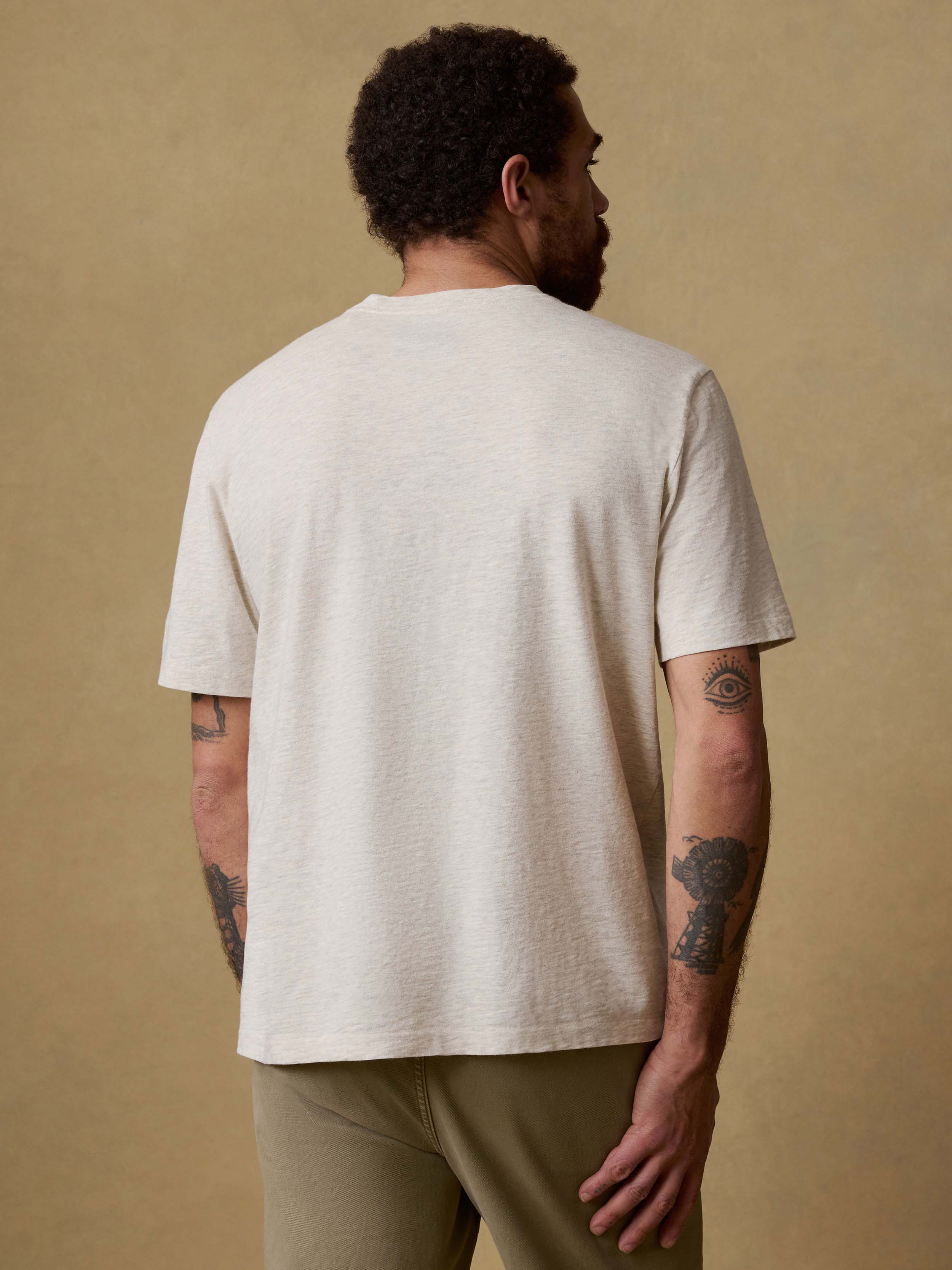 Short-Sleeve Sunwashed V-Neck Tee - Island Dune Heather | Faherty Brand