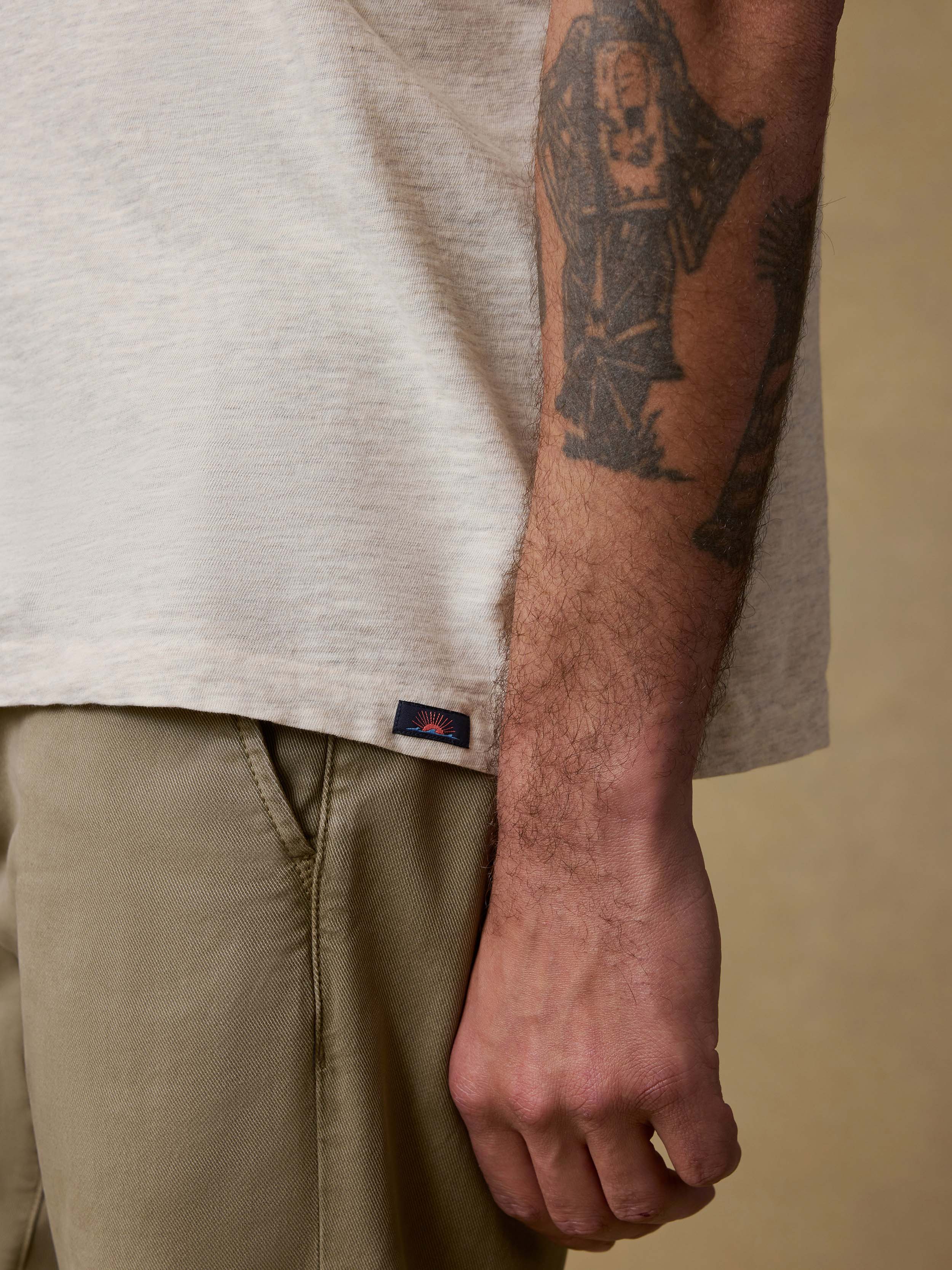 Short-Sleeve Sunwashed V-Neck Tee - Island Dune Heather | Faherty Brand