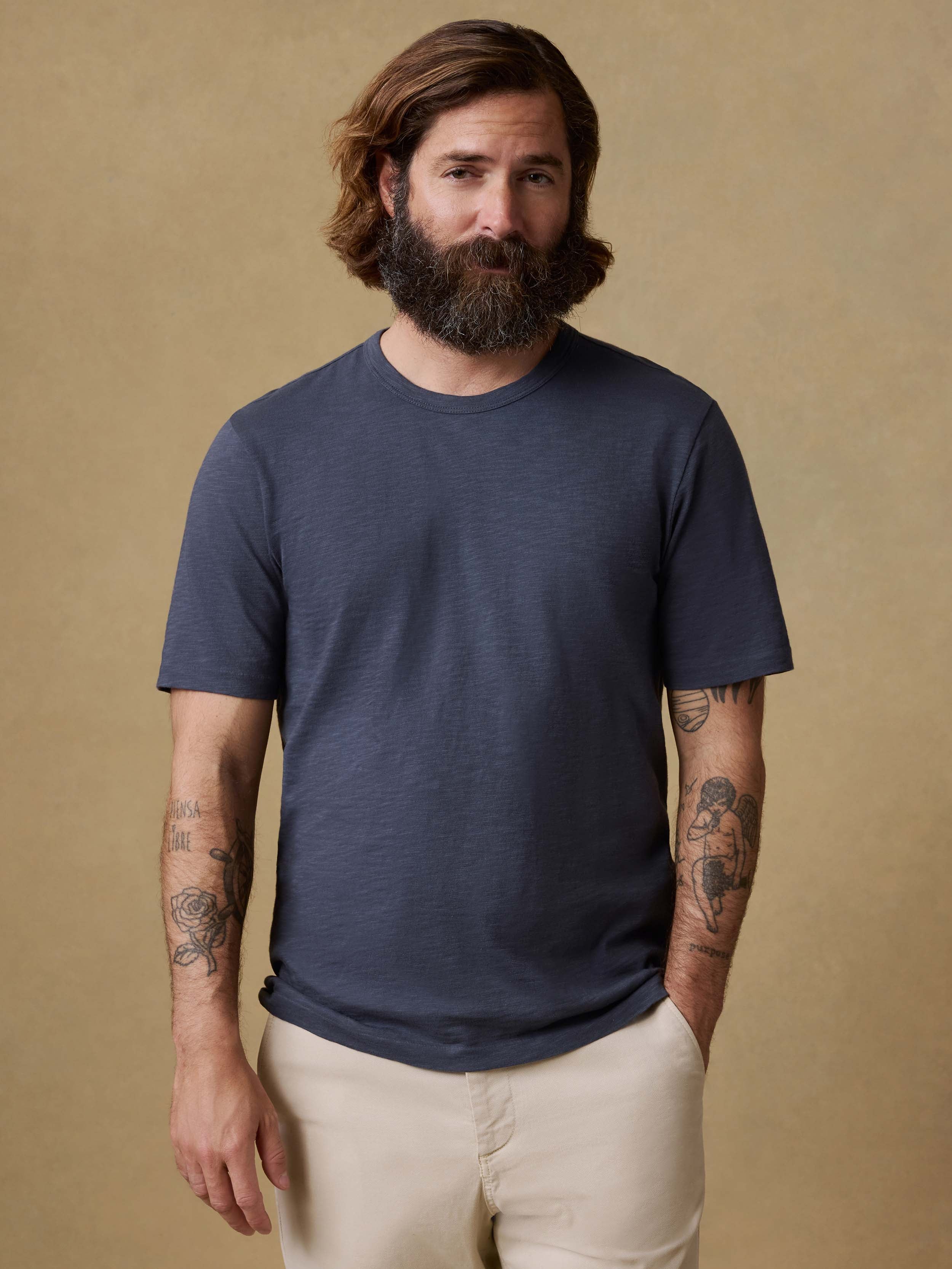 Sunwashed Regenerative Tee - Dune Navy | Faherty Brand