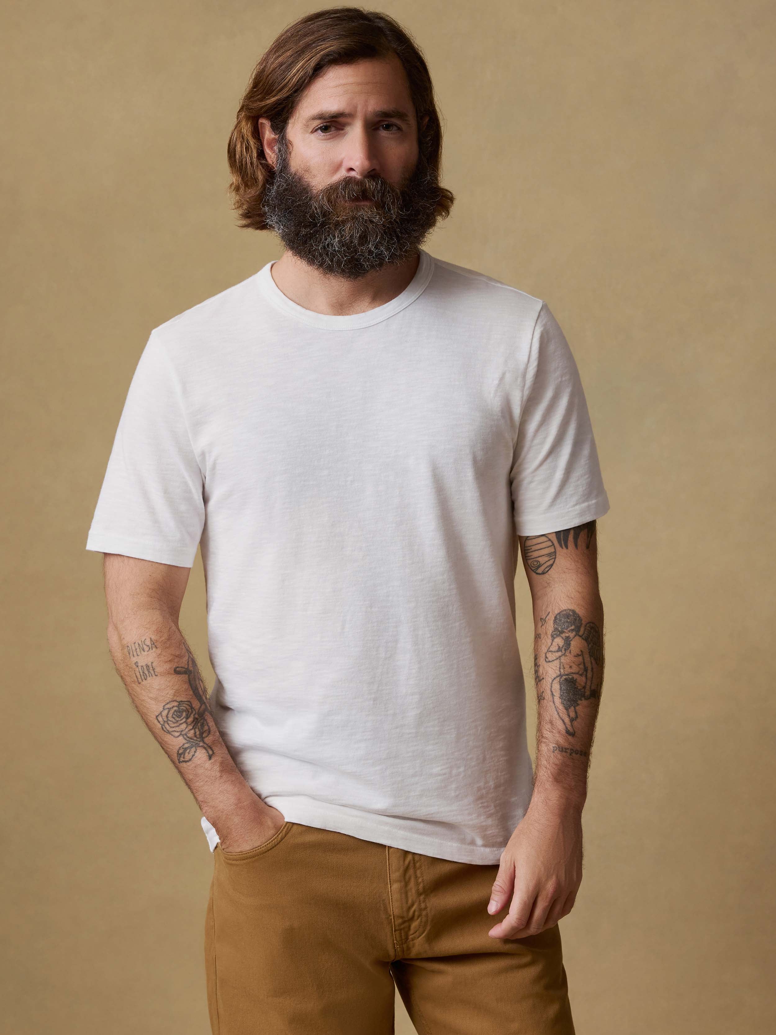  | Sunwashed Regenerative Tee - White | Faherty Brand