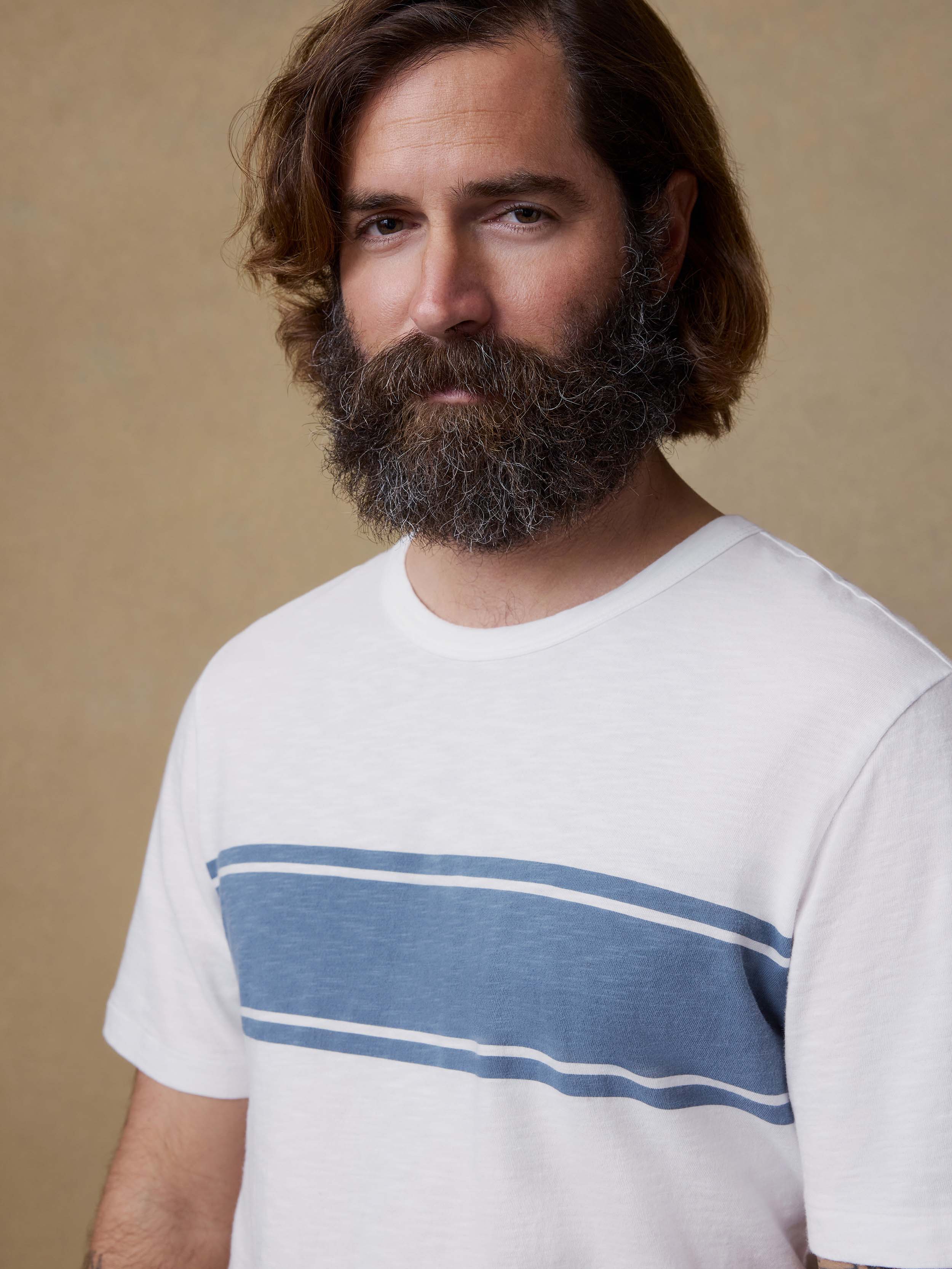 Sunwashed Regenerative Tee - White Surf Stripe | Faherty Brand