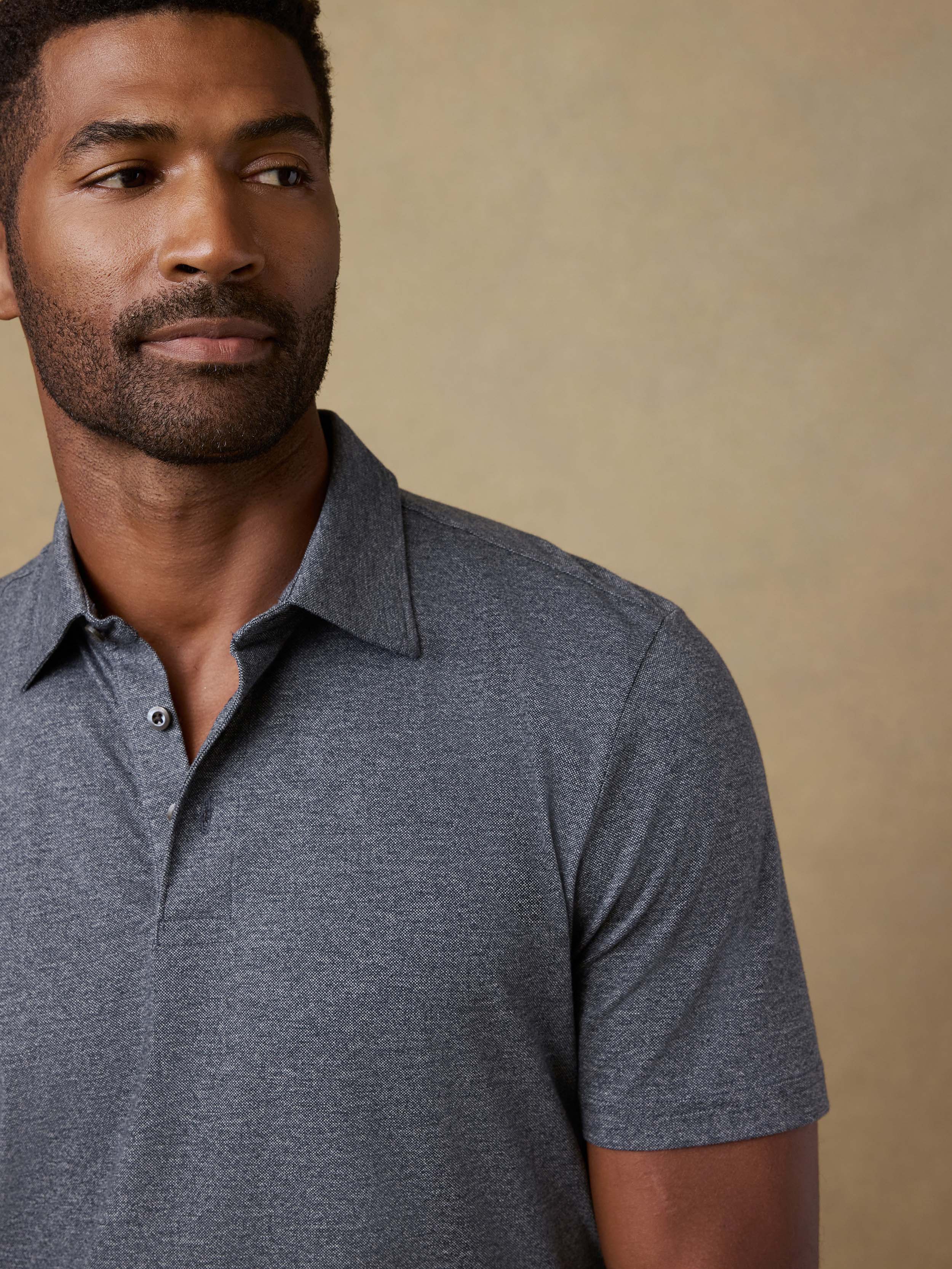 Short-Sleeve Movement™ Pique Polo - Dusty Iron Heather | Faherty Brand
