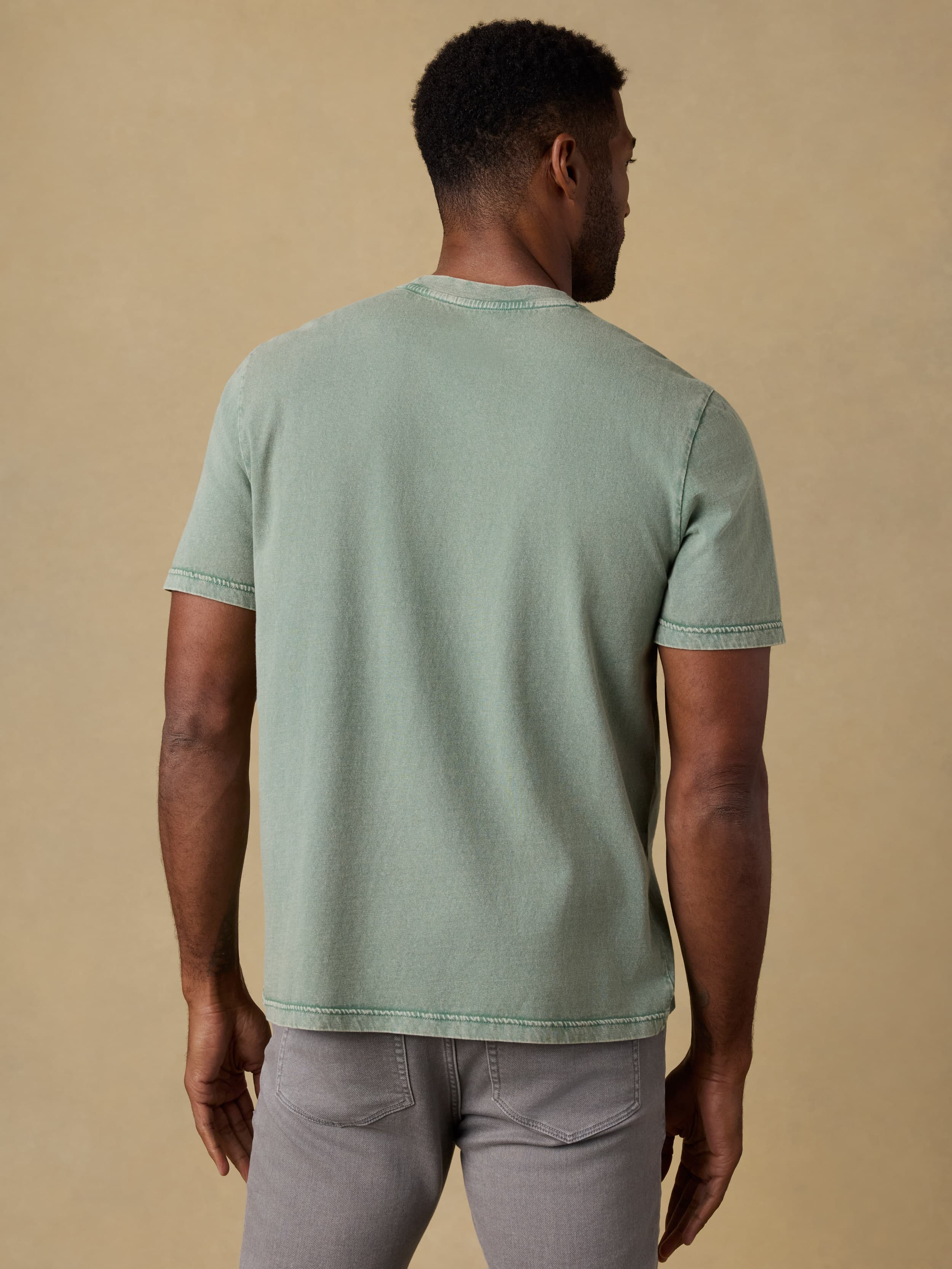  | Short-Sleeve Recycled Cotton Tee - Coastal Sage | Faherty Brand