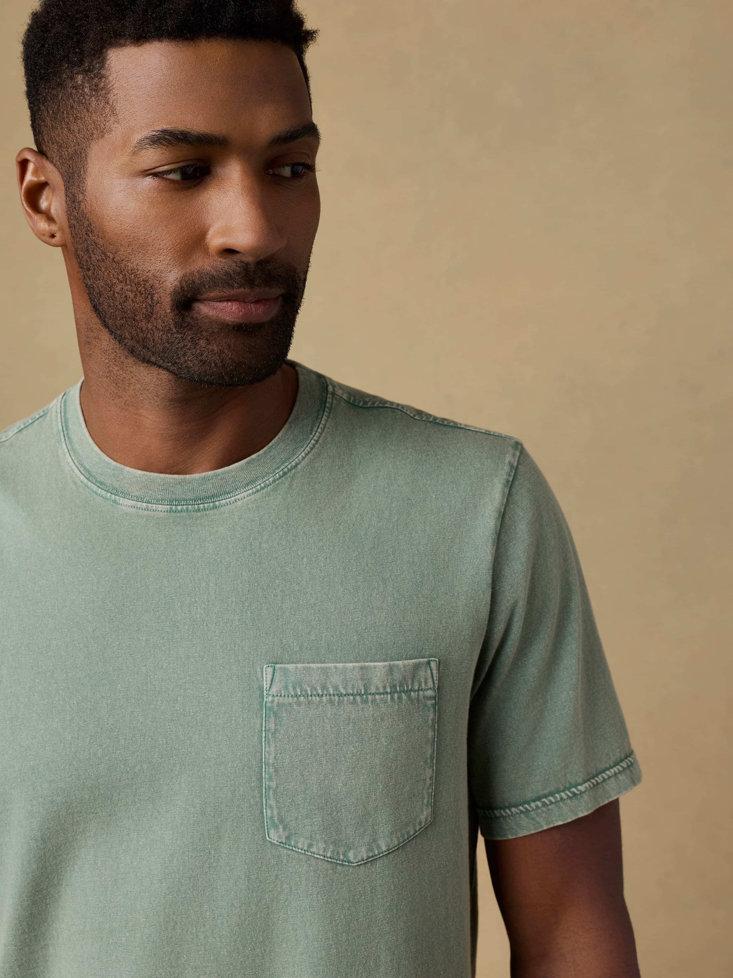  | Short-Sleeve Recycled Cotton Tee - Coastal Sage | Faherty Brand