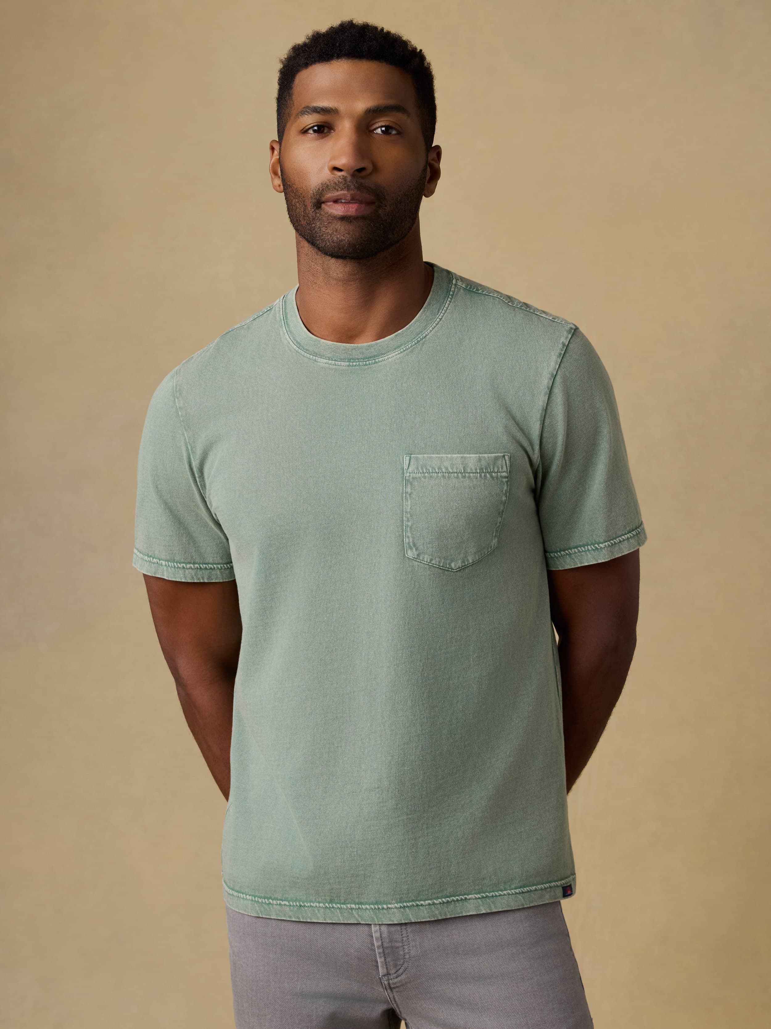 | Short-Sleeve Recycled Cotton Tee - Coastal Sage | Faherty Brand
