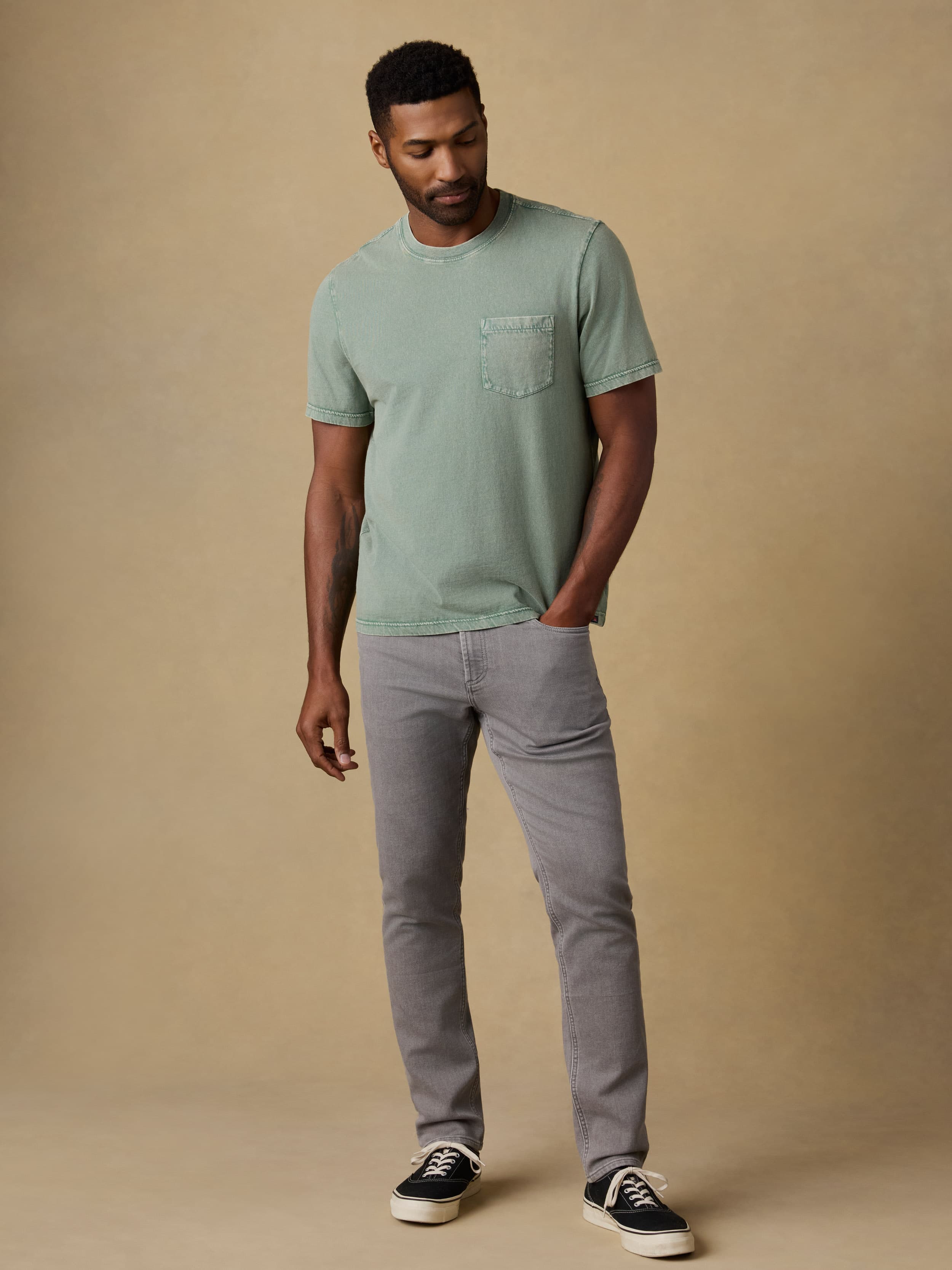  | Short-Sleeve Recycled Cotton Tee - Coastal Sage | Faherty Brand