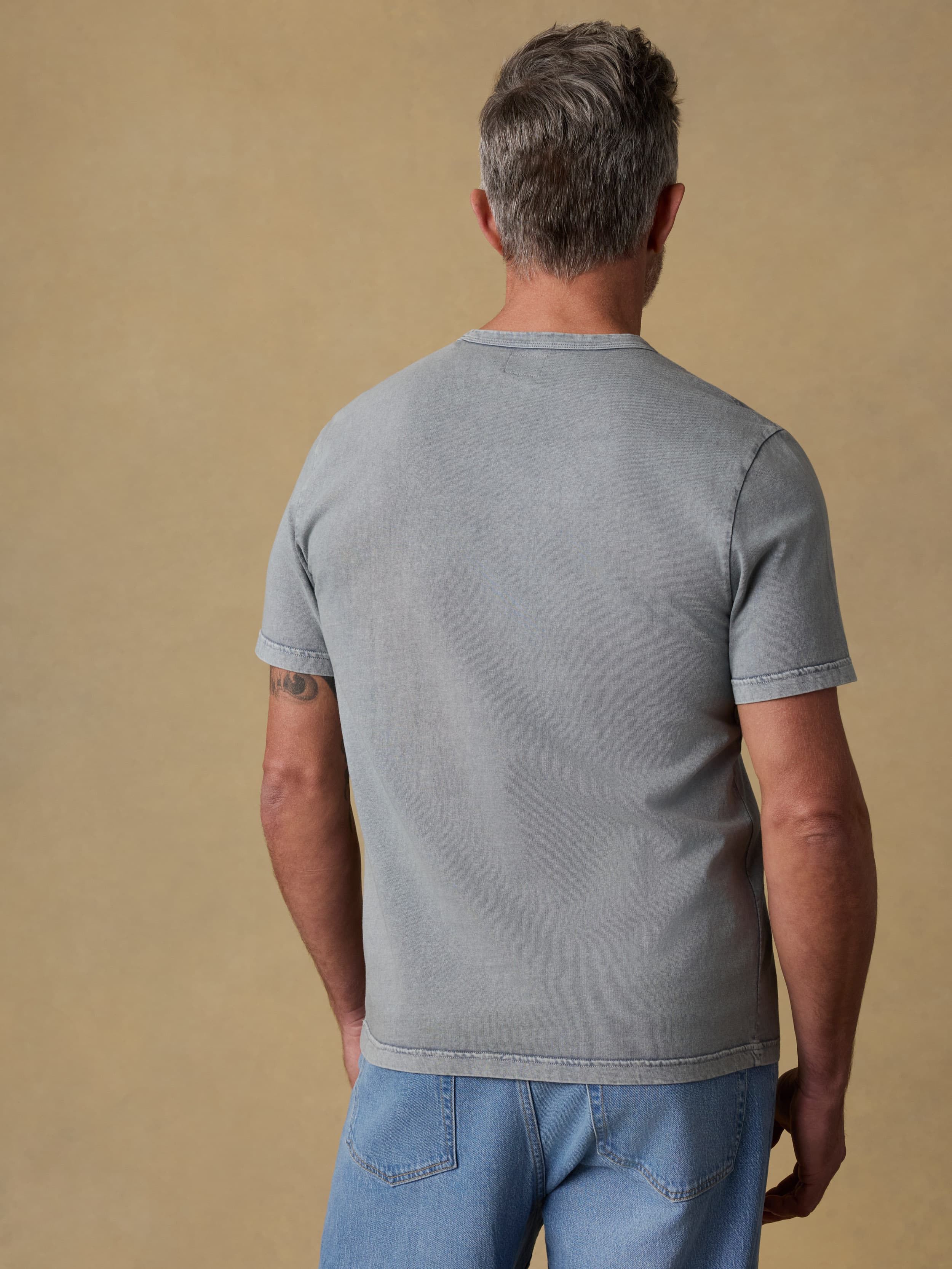 Short-Sleeve Recycled Cotton Tee - Lakeshore Grey | Faherty Brand