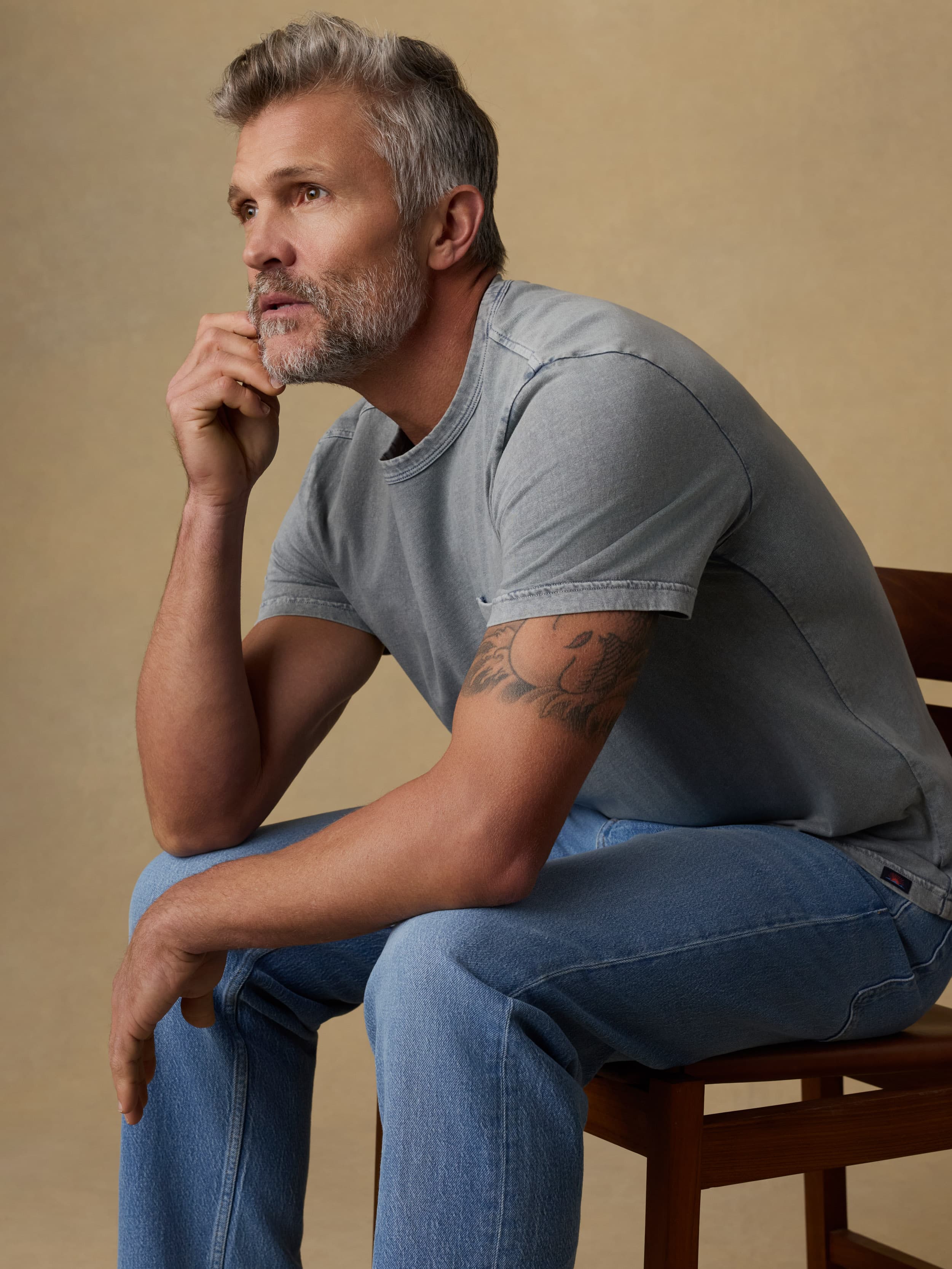 Short-Sleeve Recycled Cotton Tee - Lakeshore Grey | Faherty Brand