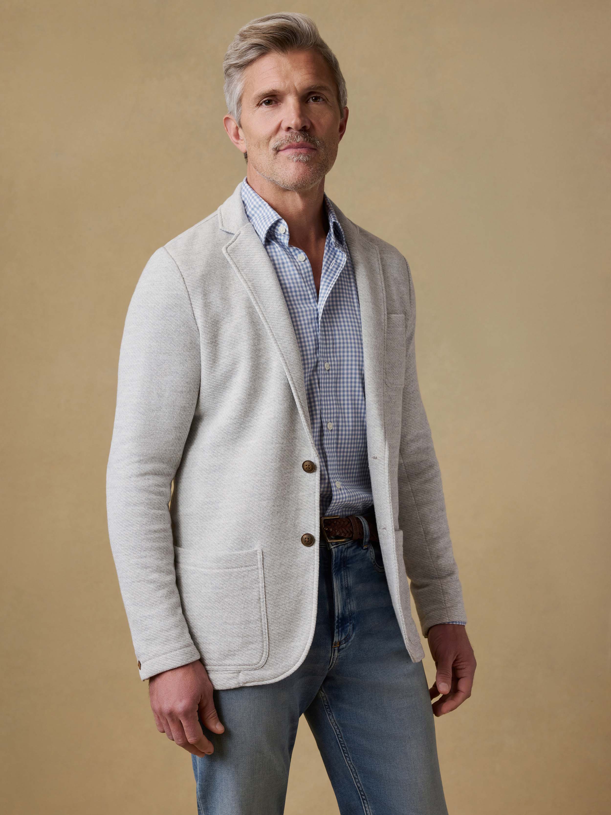 Faherty Inlet Knit Blazer - Heather Grey S Faherty Inlet Knit Blazer - Heather Grey S