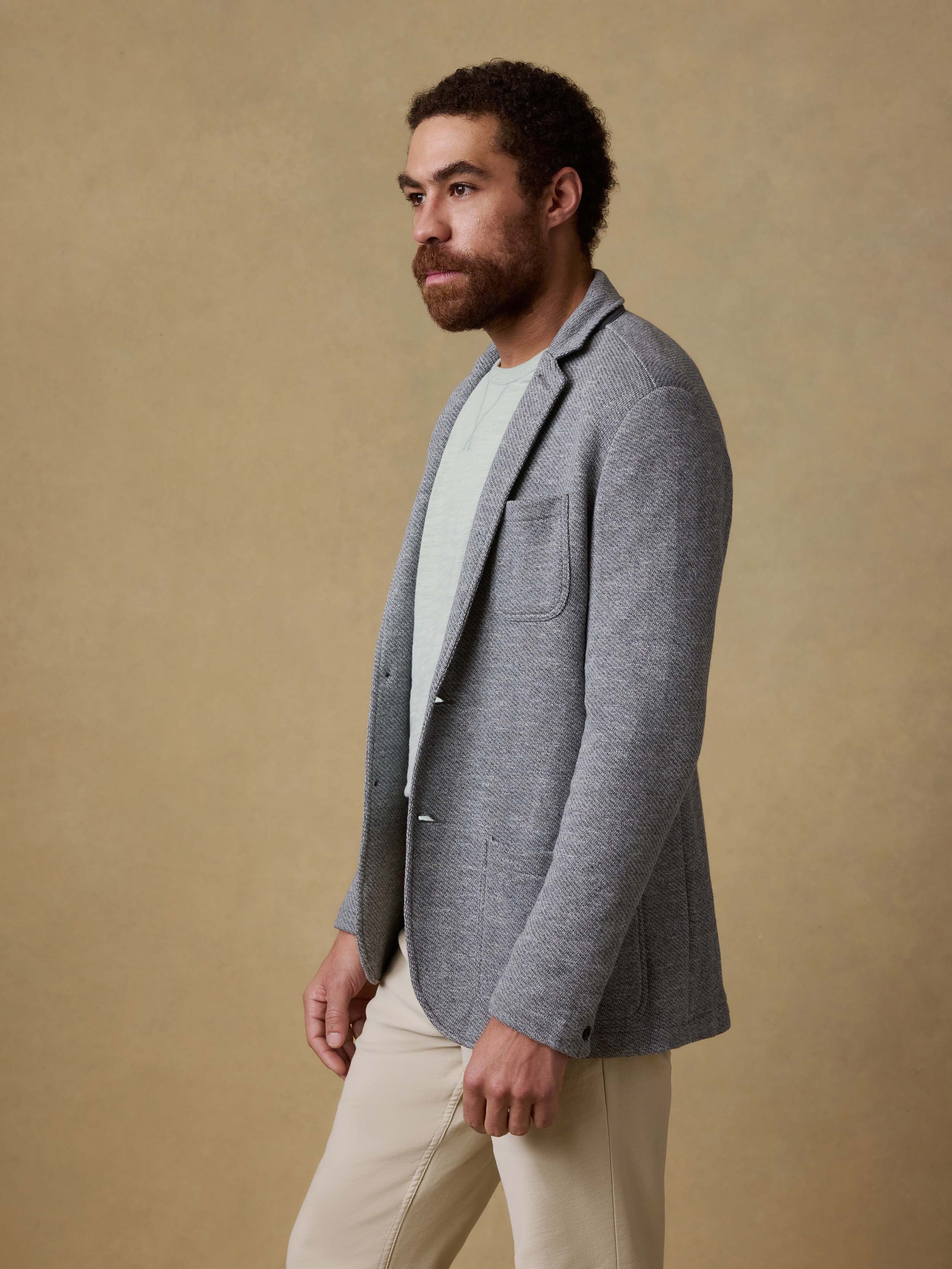 Inlet Knit Blazer (Tall) - Medium Grey Melange | Faherty Brand
