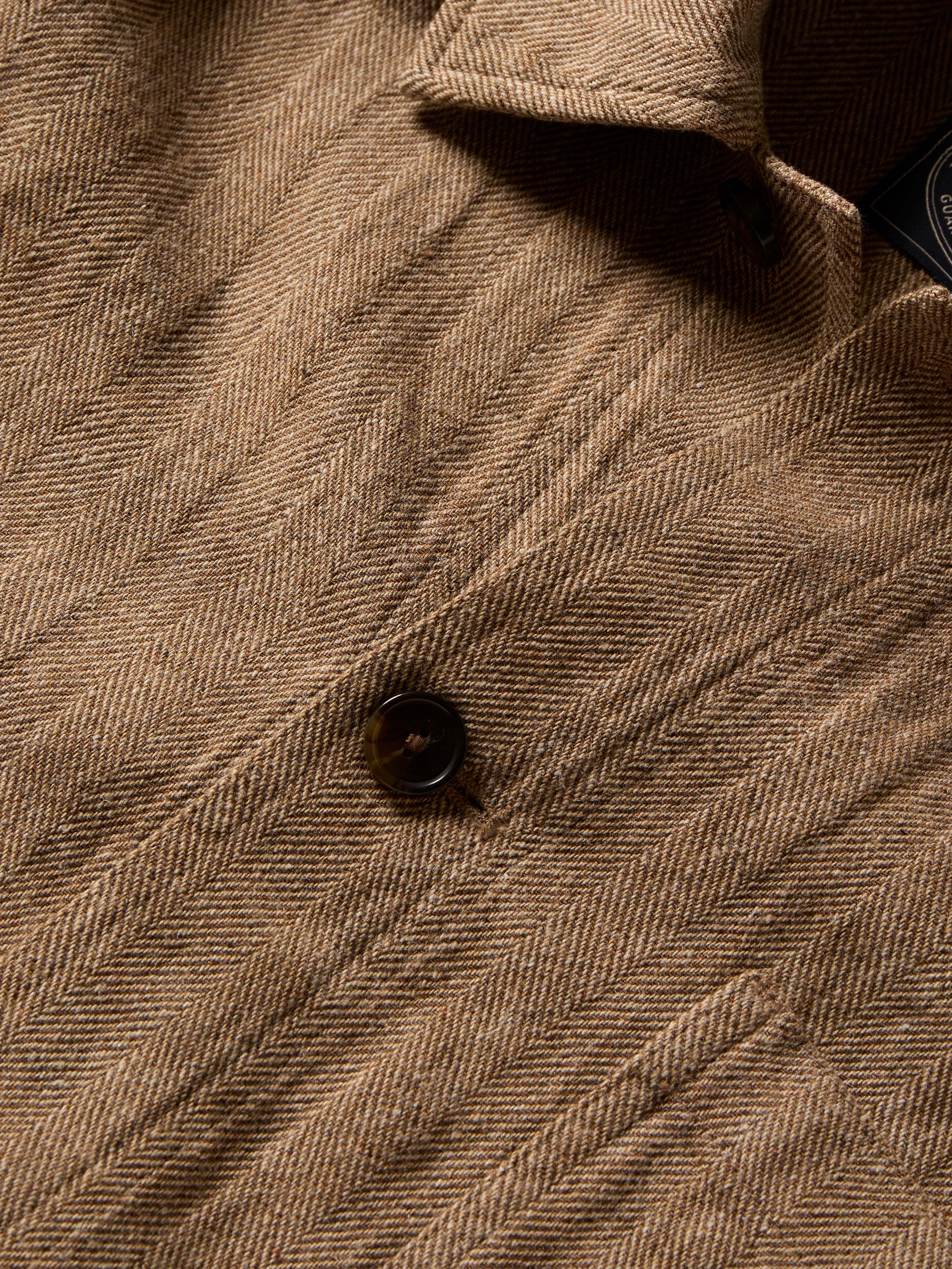 Herringbone Studio Jacket - Khaki Herringbone