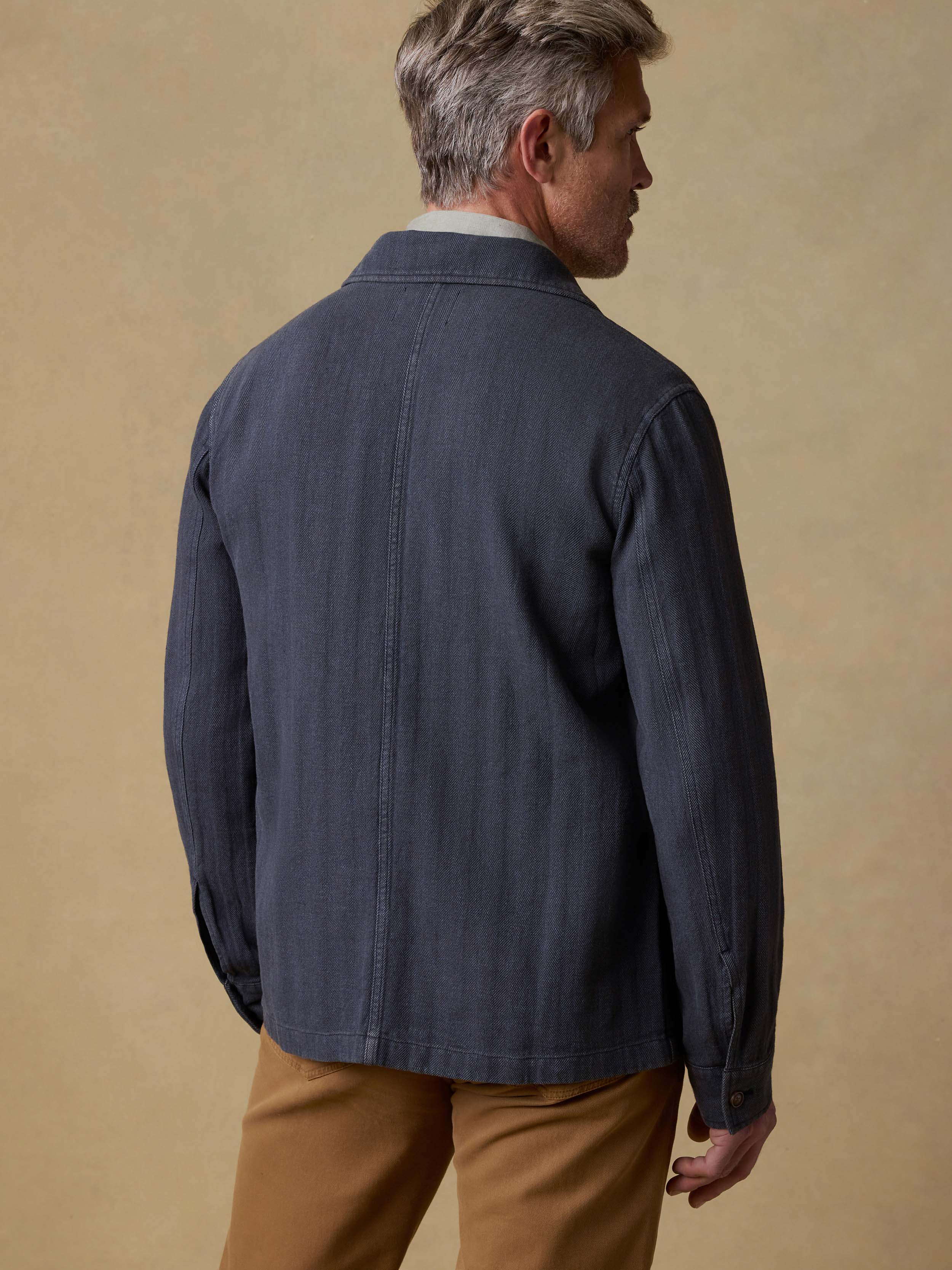 Herringbone Studio Jacket - Polar Night Herringbone | Faherty Brand