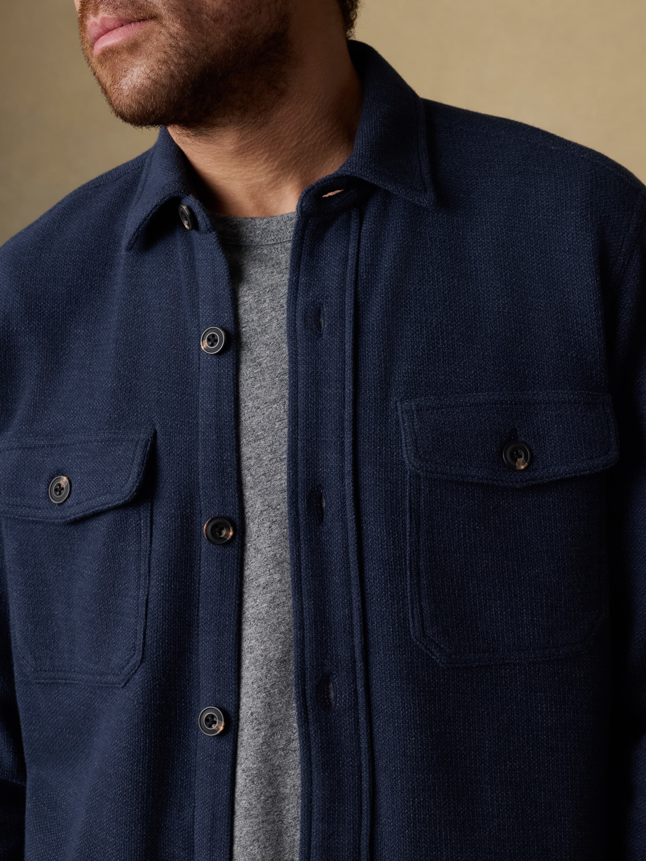  | Highland Knit CPO - Navy Ridge Melange | Faherty Brand