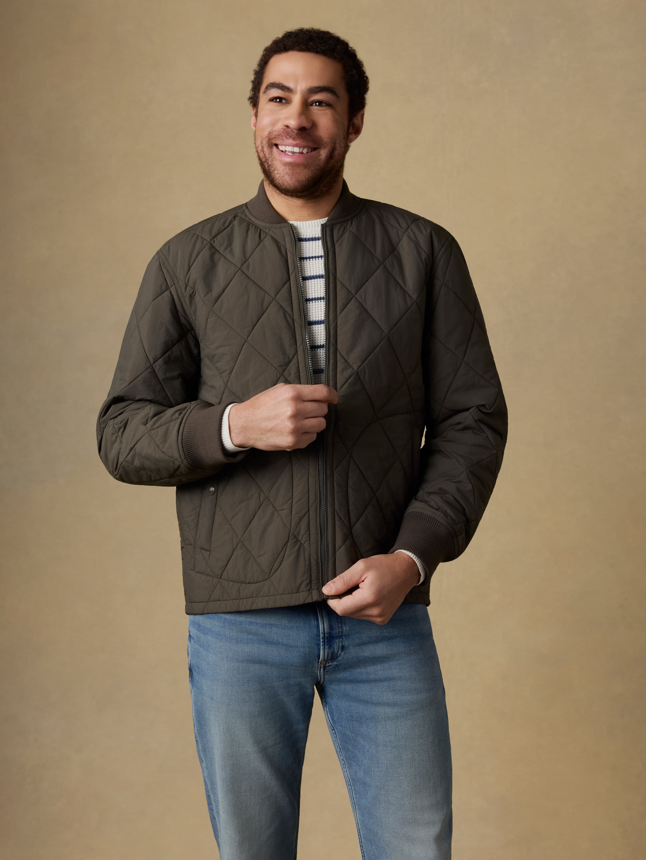  | Quilted Liner Jacket - Summit Olive | Faherty Brand