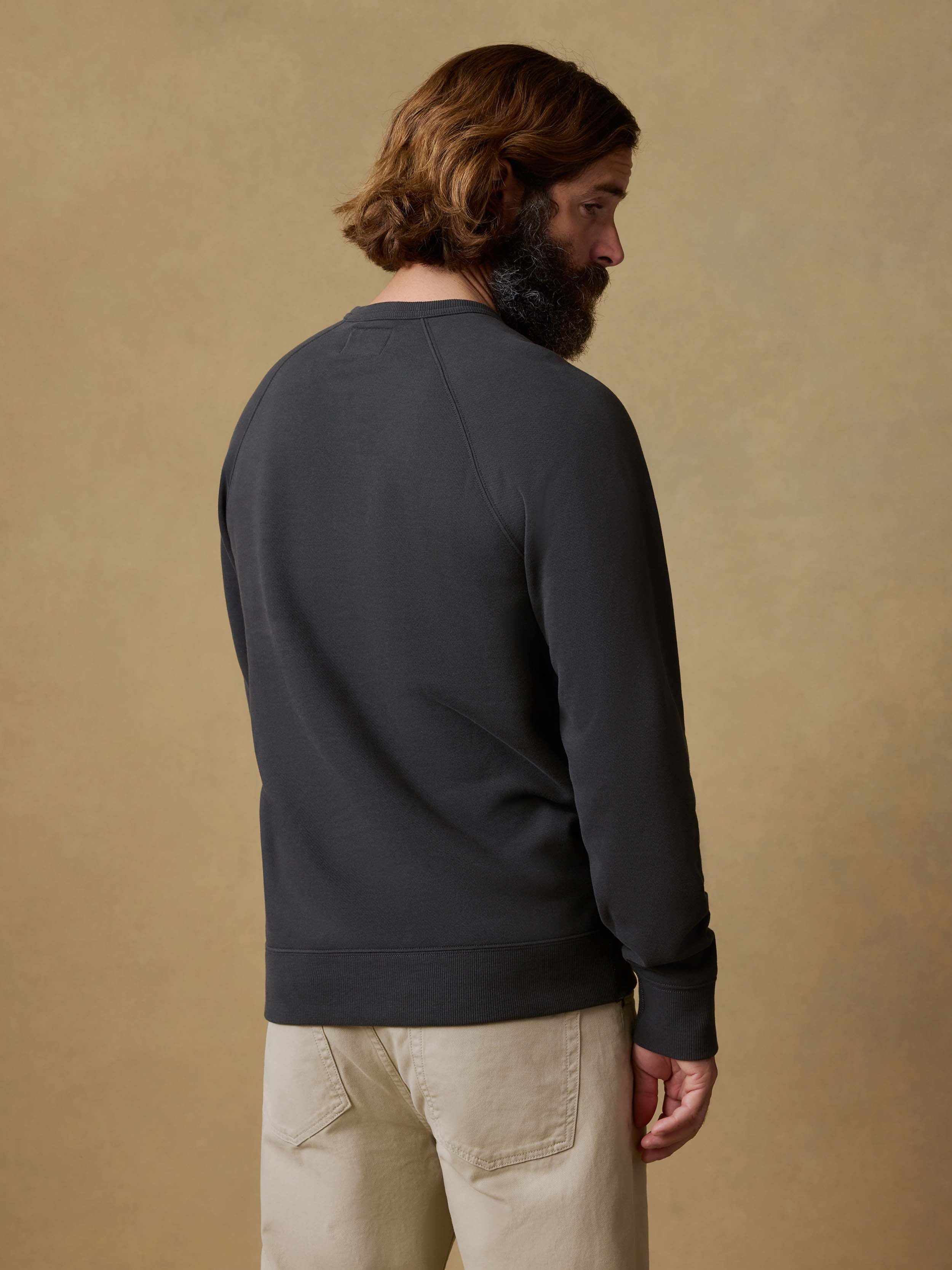 High Standard Fleece Crewneck - Mountain Black | Faherty Brand