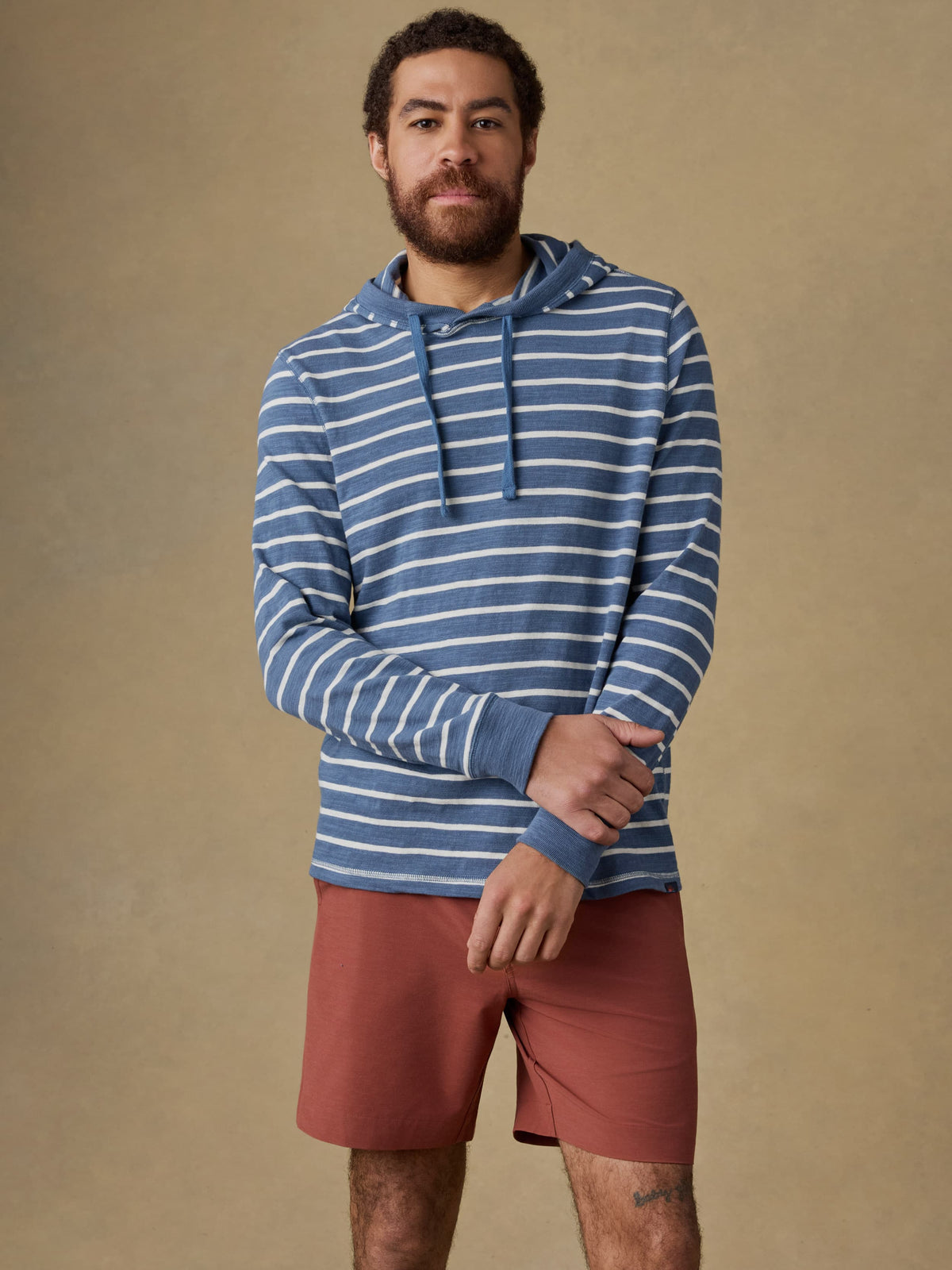 Sunwashed Organic Hoodie Breaker Breton Stripe