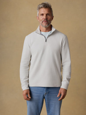 Highland Knit Quarter Zip - Ice Grey