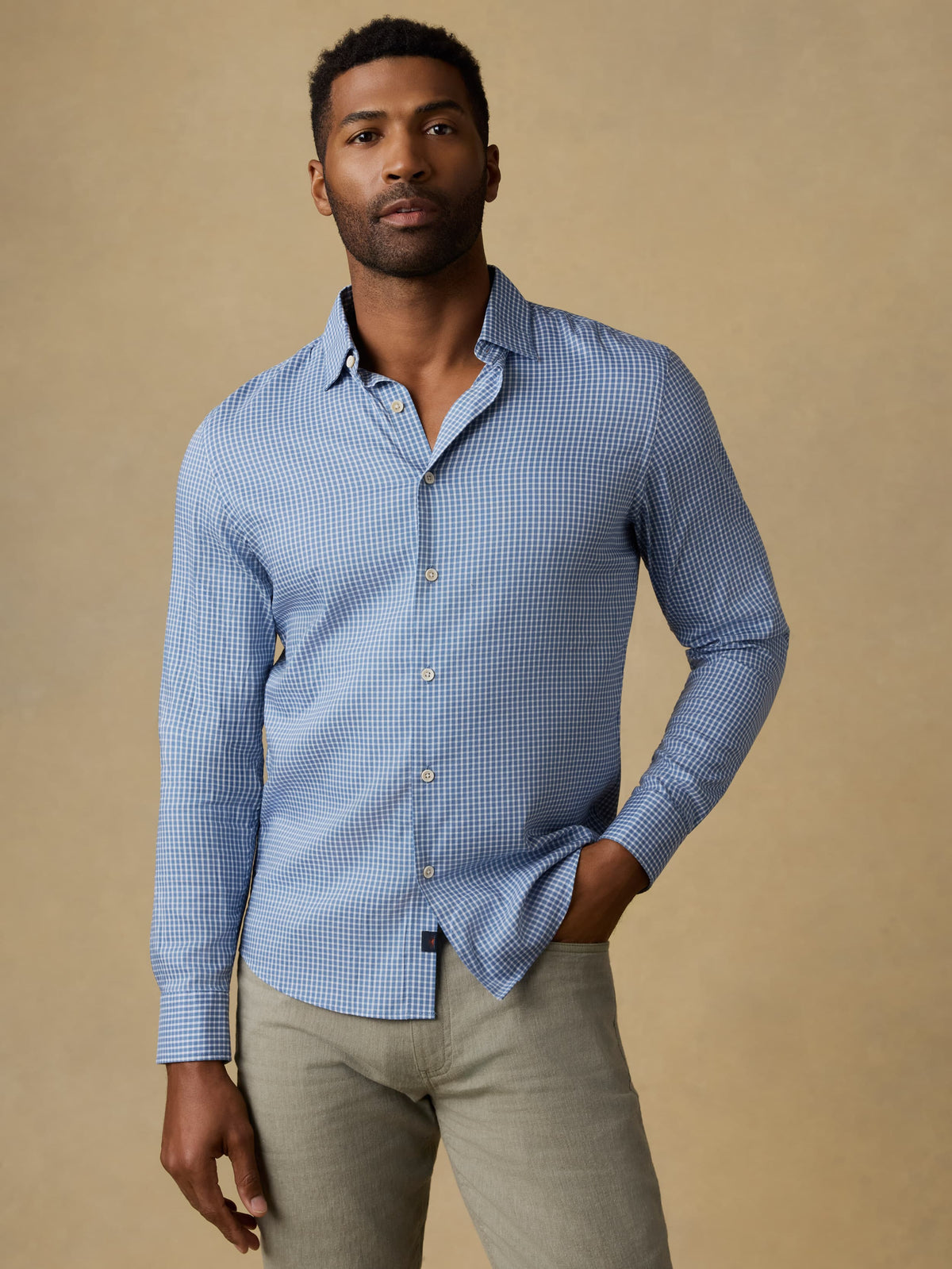 Faherty Brand Movement Monterey Shirt - White Blue Check