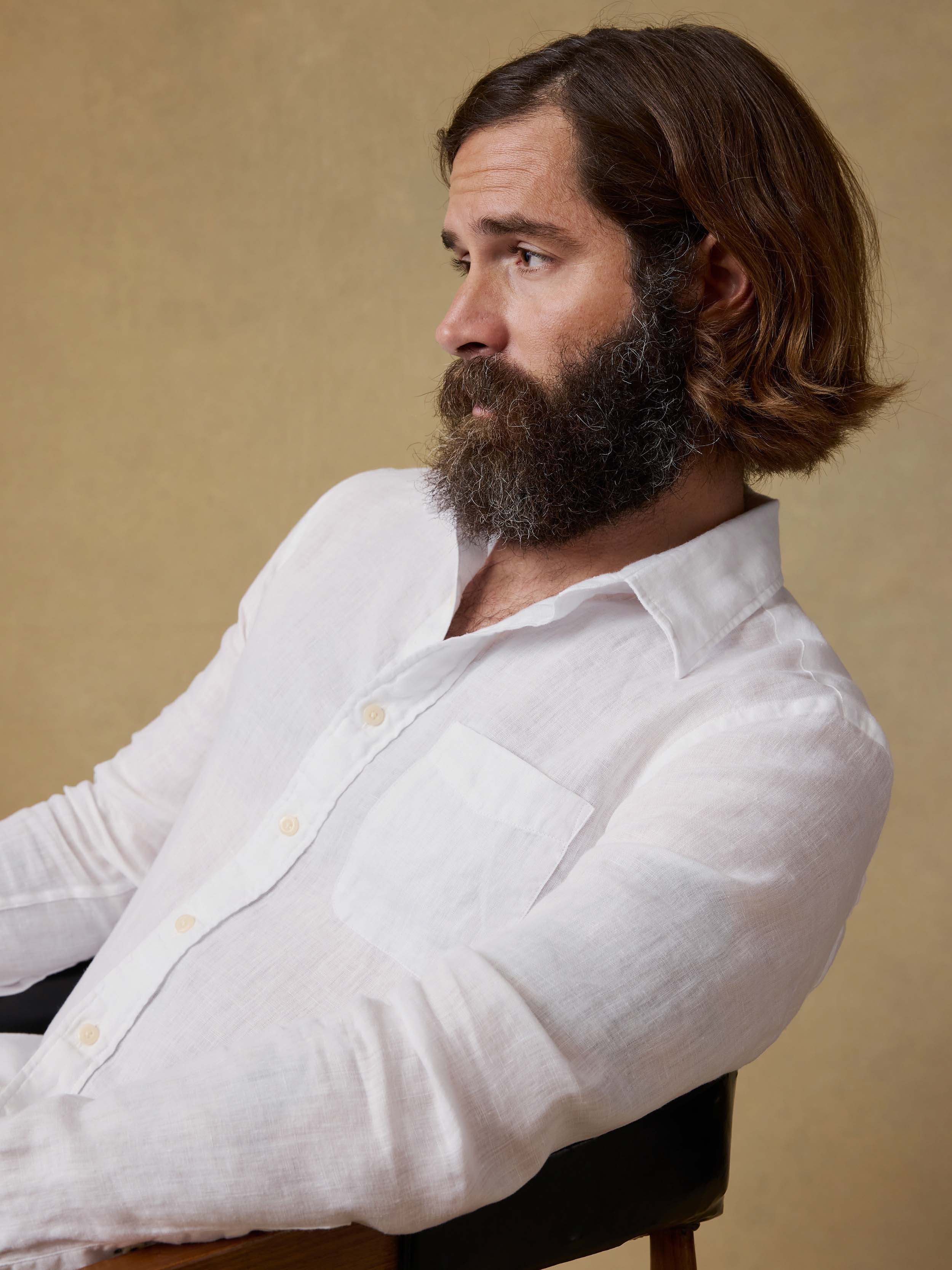Faherty Men's Laguna Linen Shirt - White, Small Faherty Men's Laguna Linen Shirt - White, Small