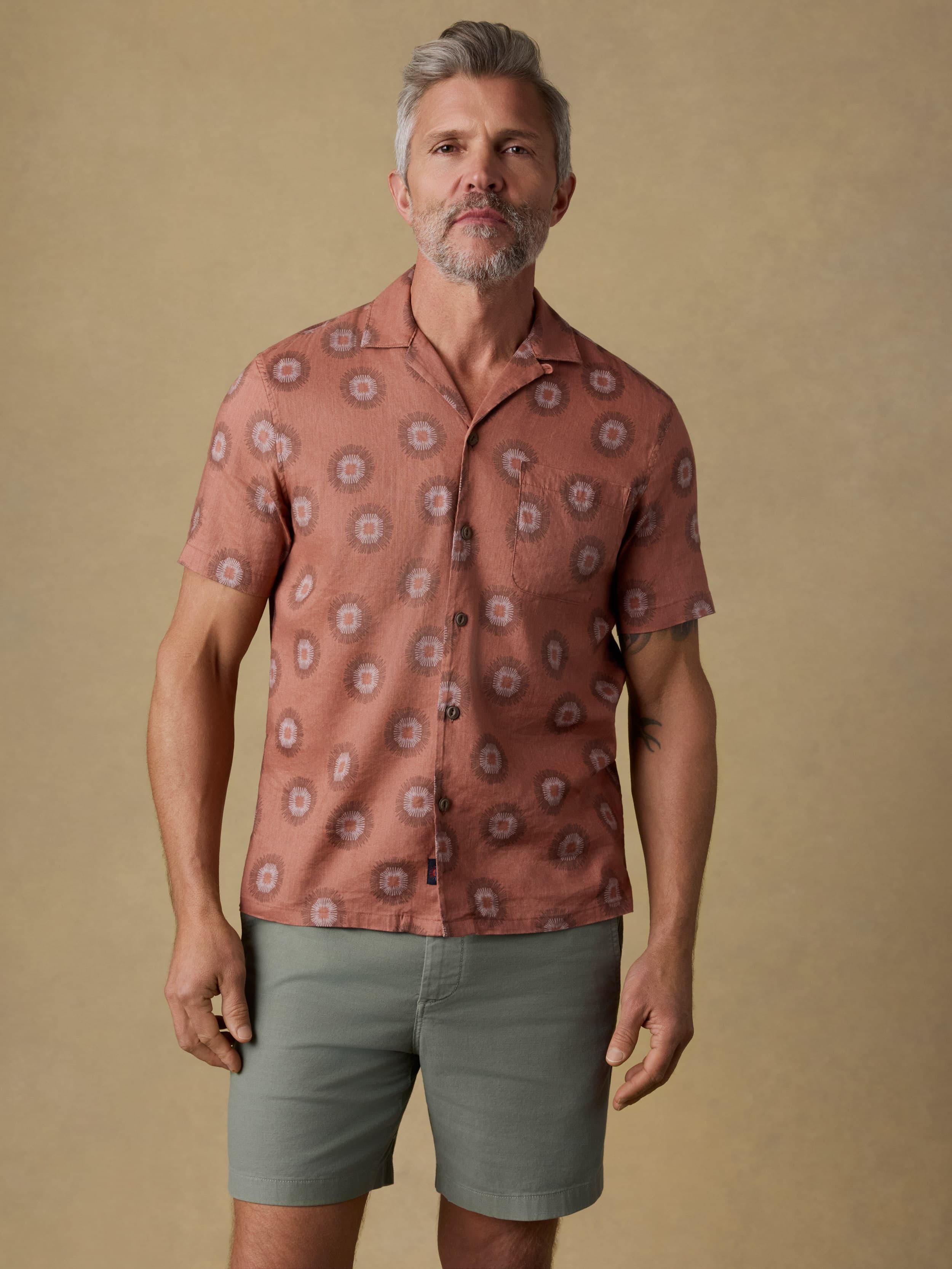 Short-Sleeve Breeze Camp Shirt - Sienna Coast Fireworks | Faherty Brand