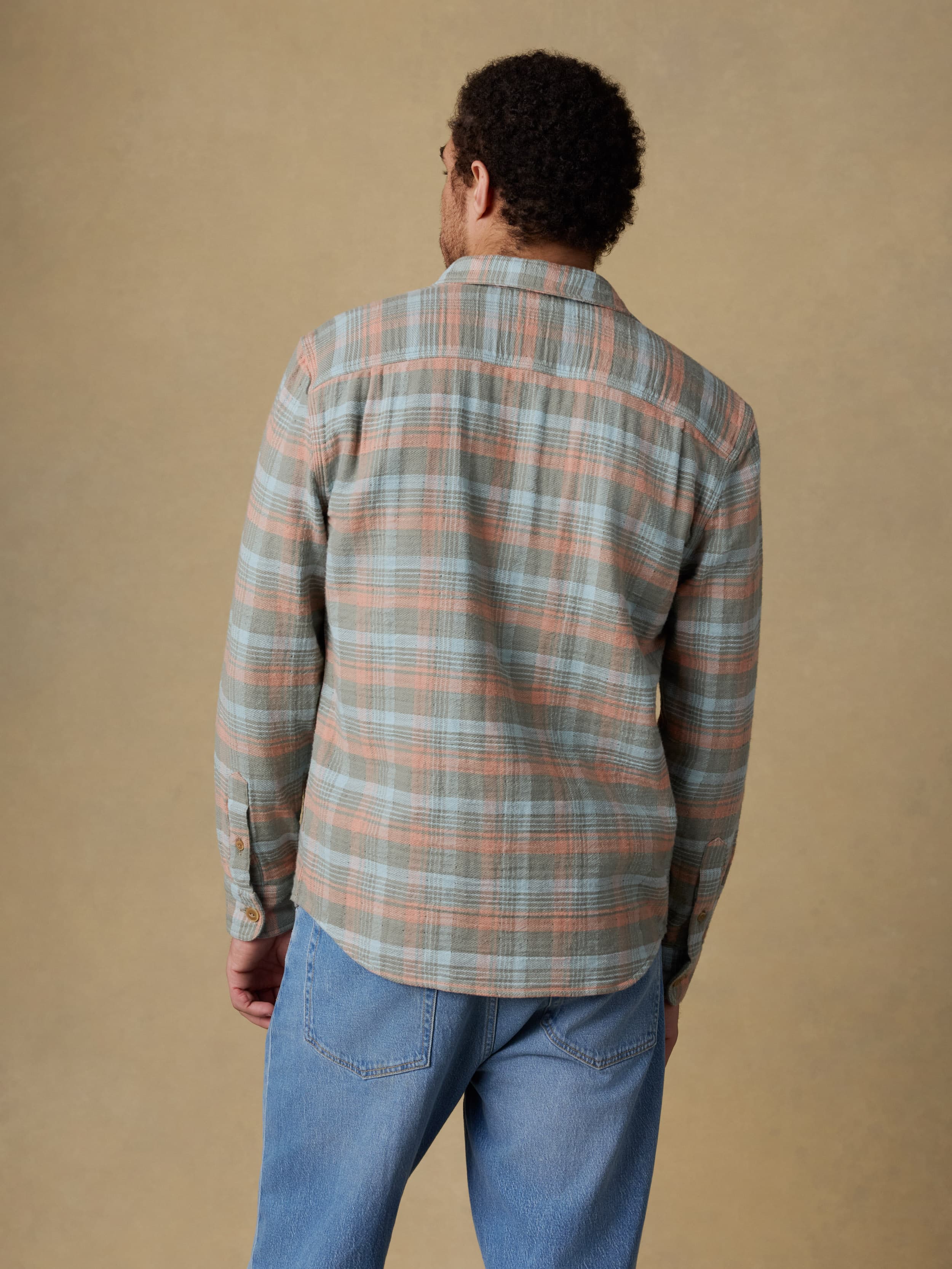  | Belmar Workshirt - Olive Sunset Plaid | Faherty Brand