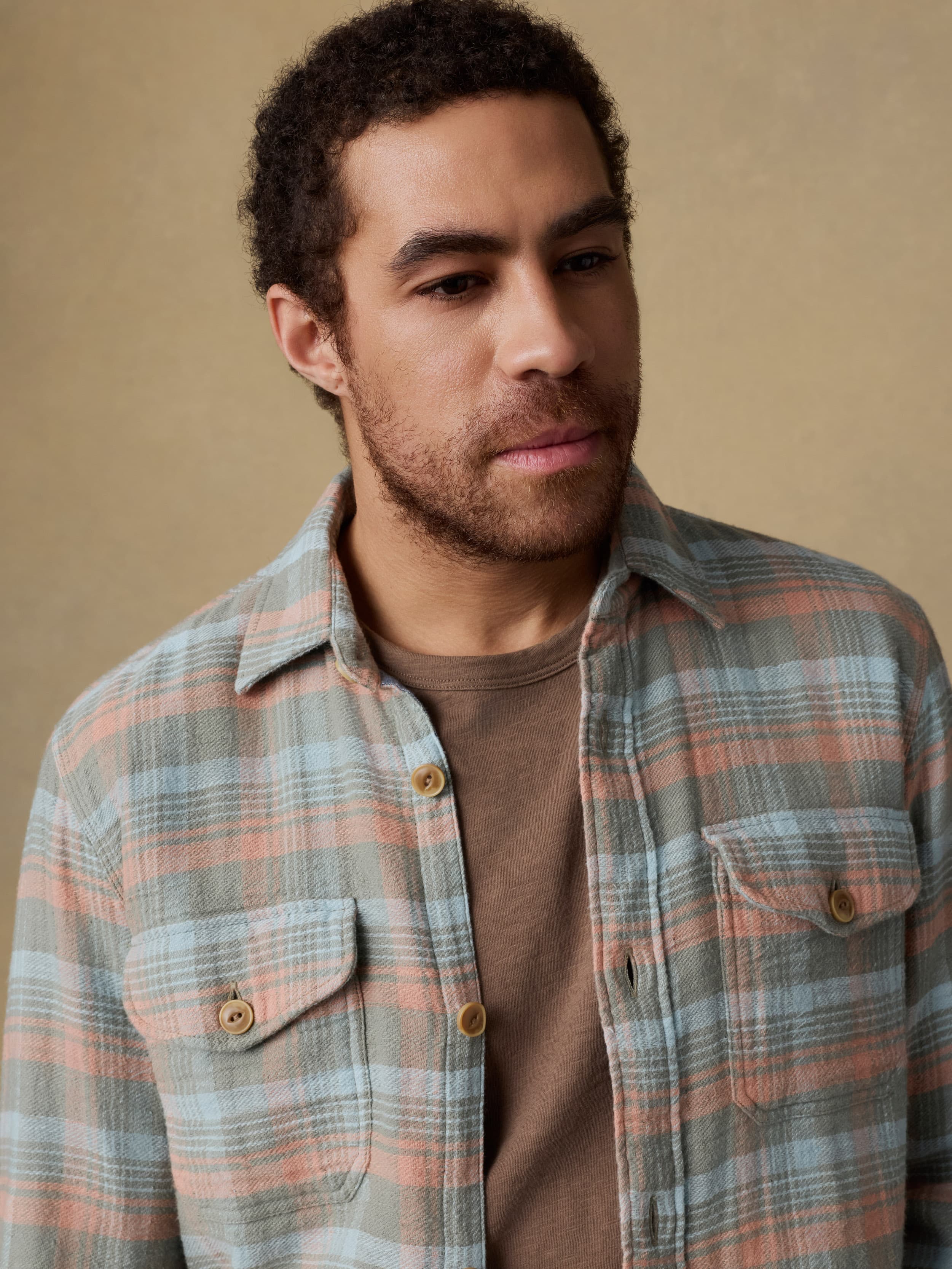  | Belmar Workshirt - Olive Sunset Plaid | Faherty Brand