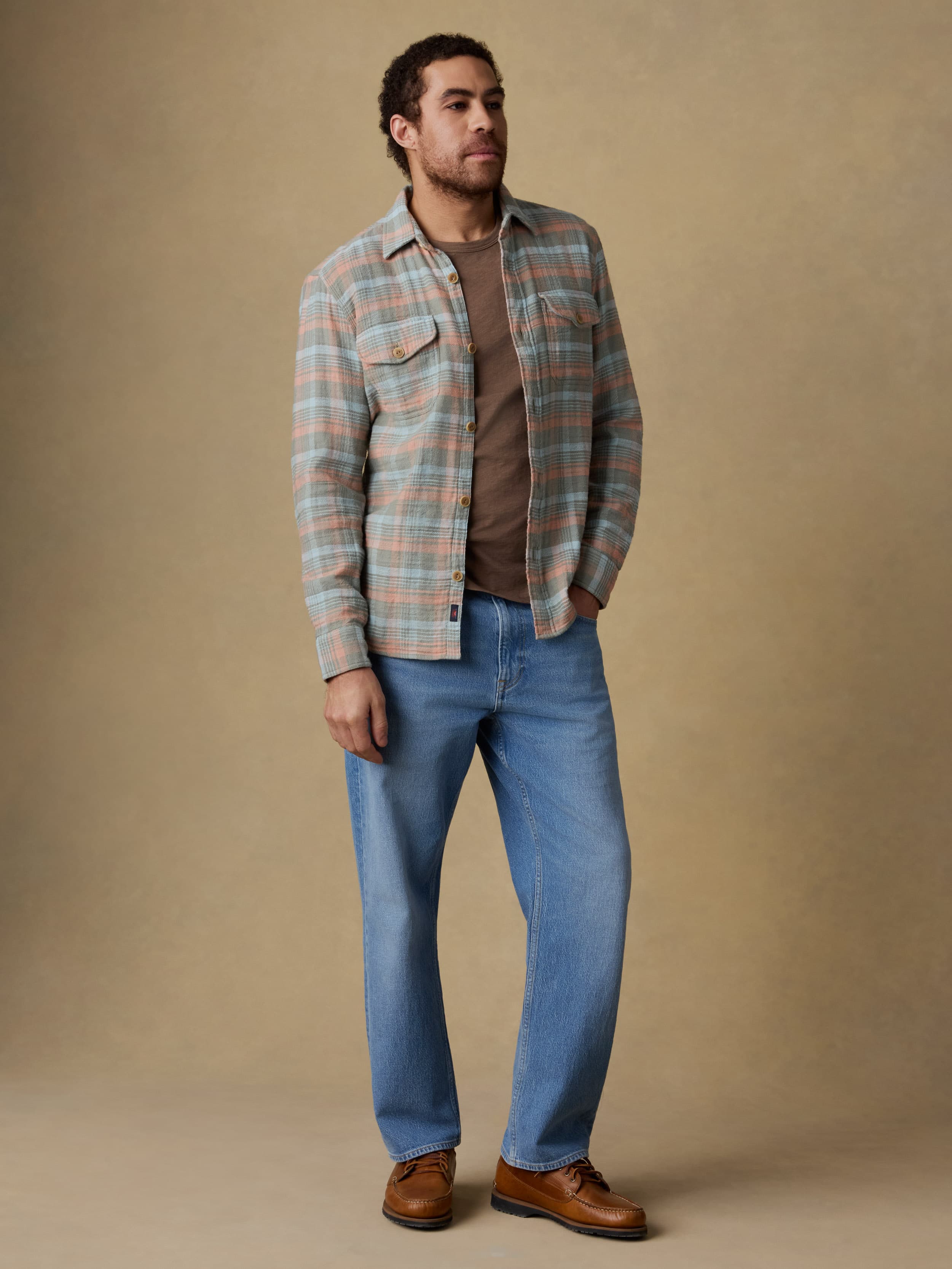  | Belmar Workshirt - Olive Sunset Plaid | Faherty Brand