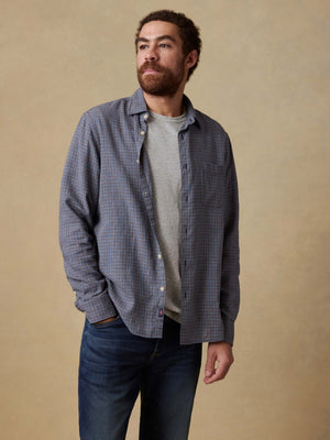 Palmetto Shirt - Navy Palm Check