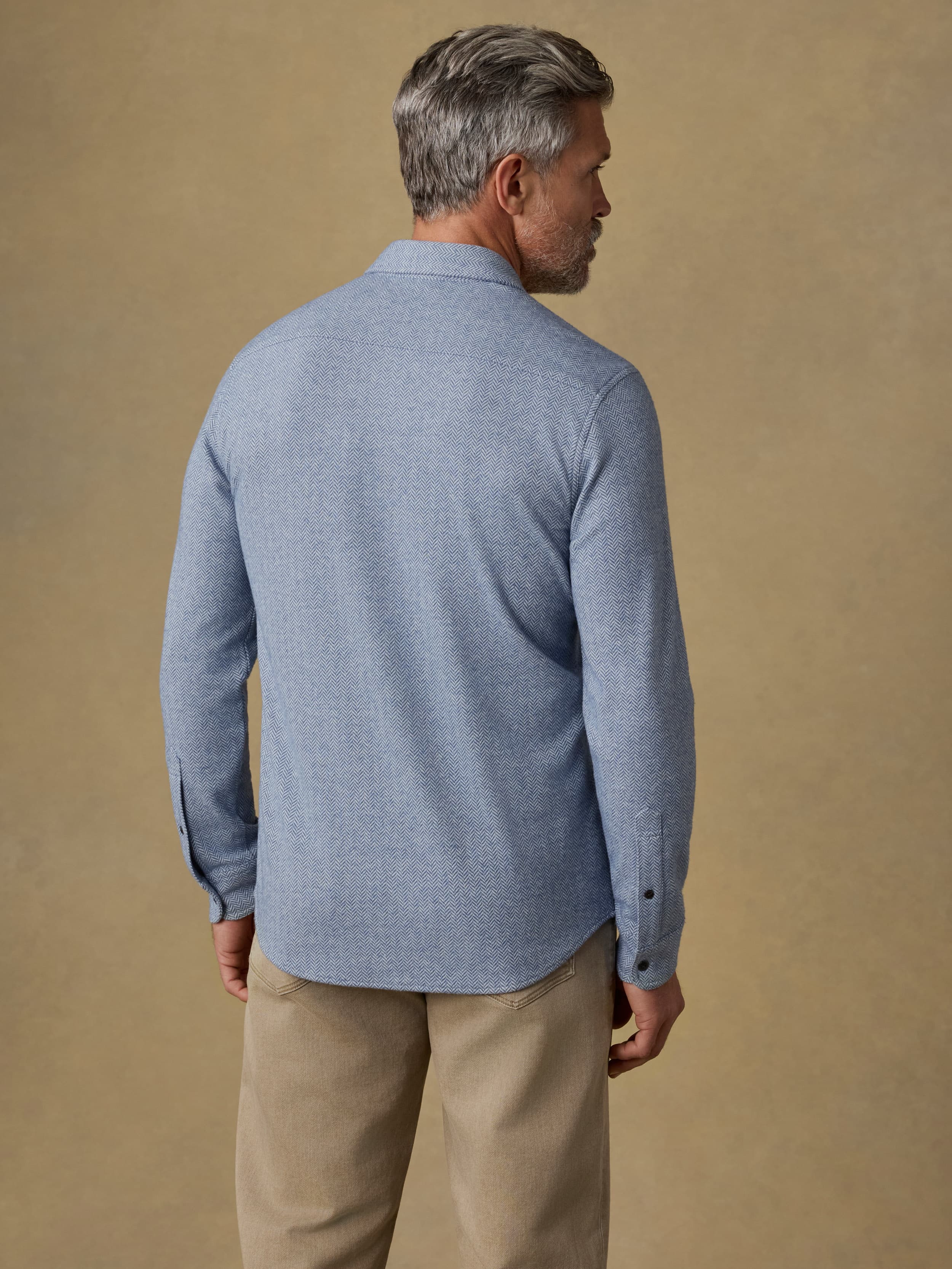 dusty blue dress shirt Legend™ Sweater Shirt - Dusty Blue Herringbone