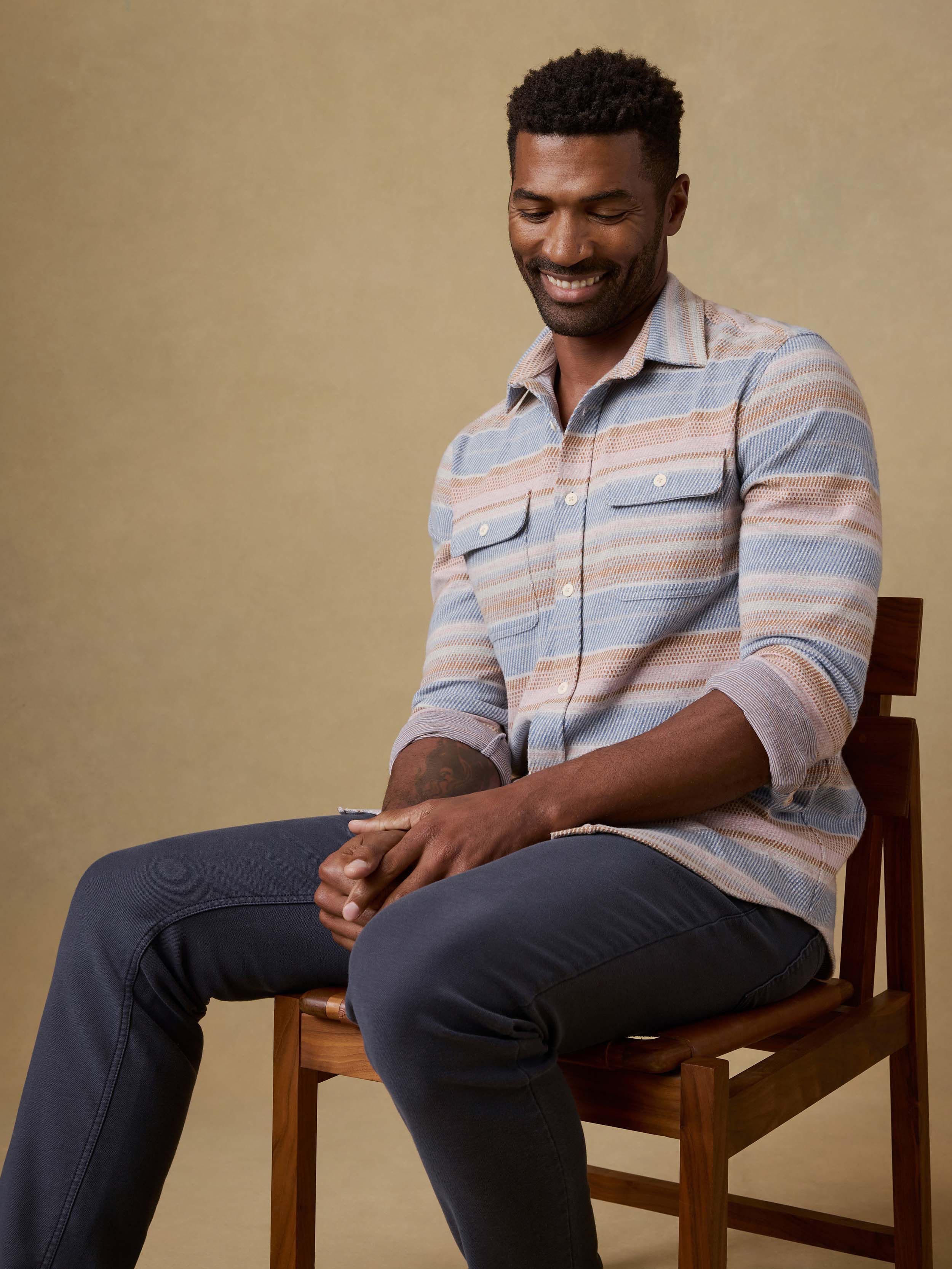 Faherty Men's Legend Sweater Shirt IBZ Isle Breeze STRIPE / M Faherty Men's Legend Sweater Shirt IBZ Isle Breeze STRIPE / M