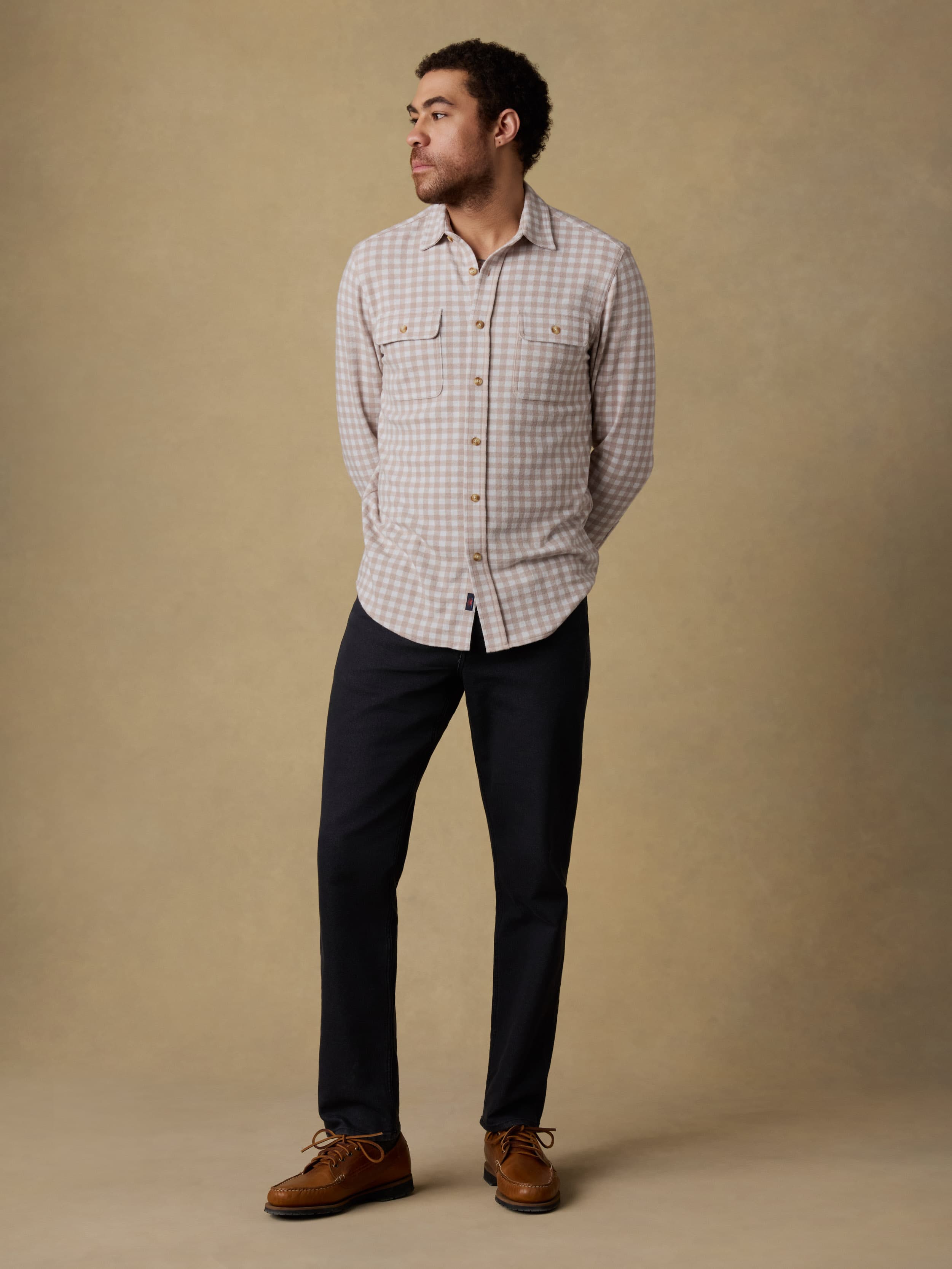 Legend Sweater Shirt - Shore Tan Gingham | Faherty Brand