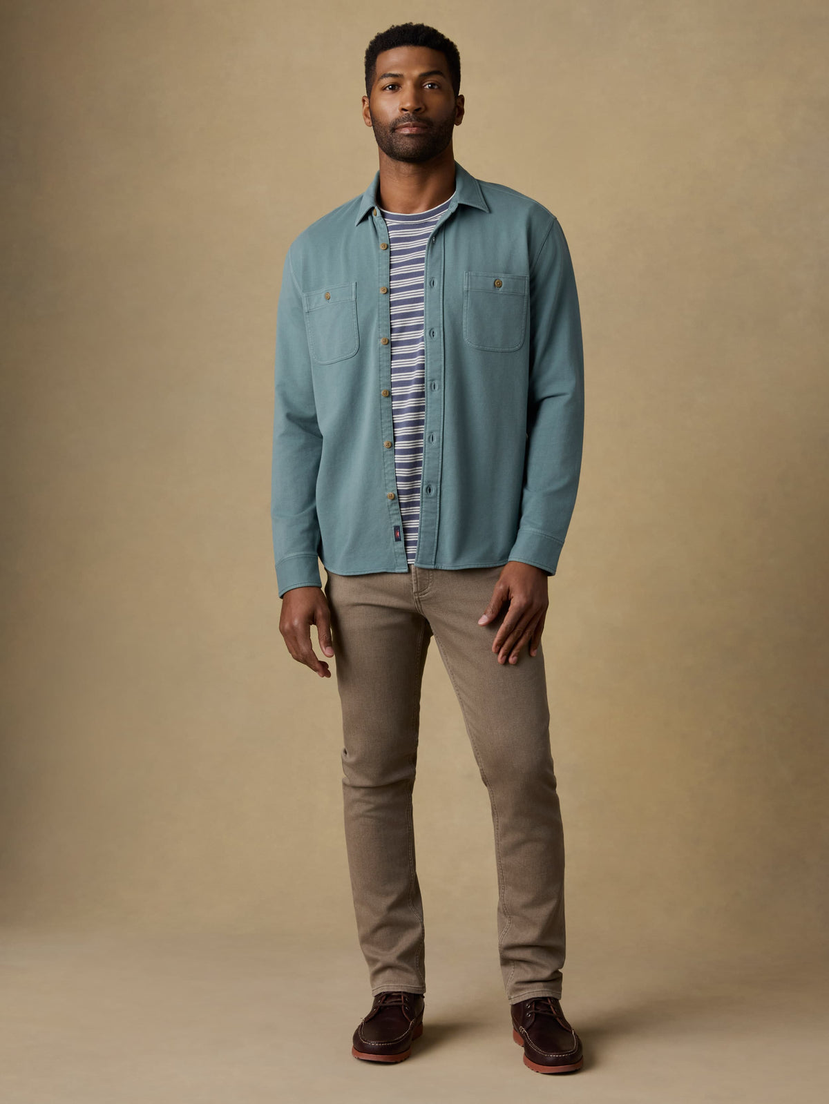 Faherty Men's Field Knit Shirt - Aspen Green, Size XL, Cotton/Elastane Faherty Men's Field Knit Shirt - Aspen Green, Size XL, Cotton/Elastane