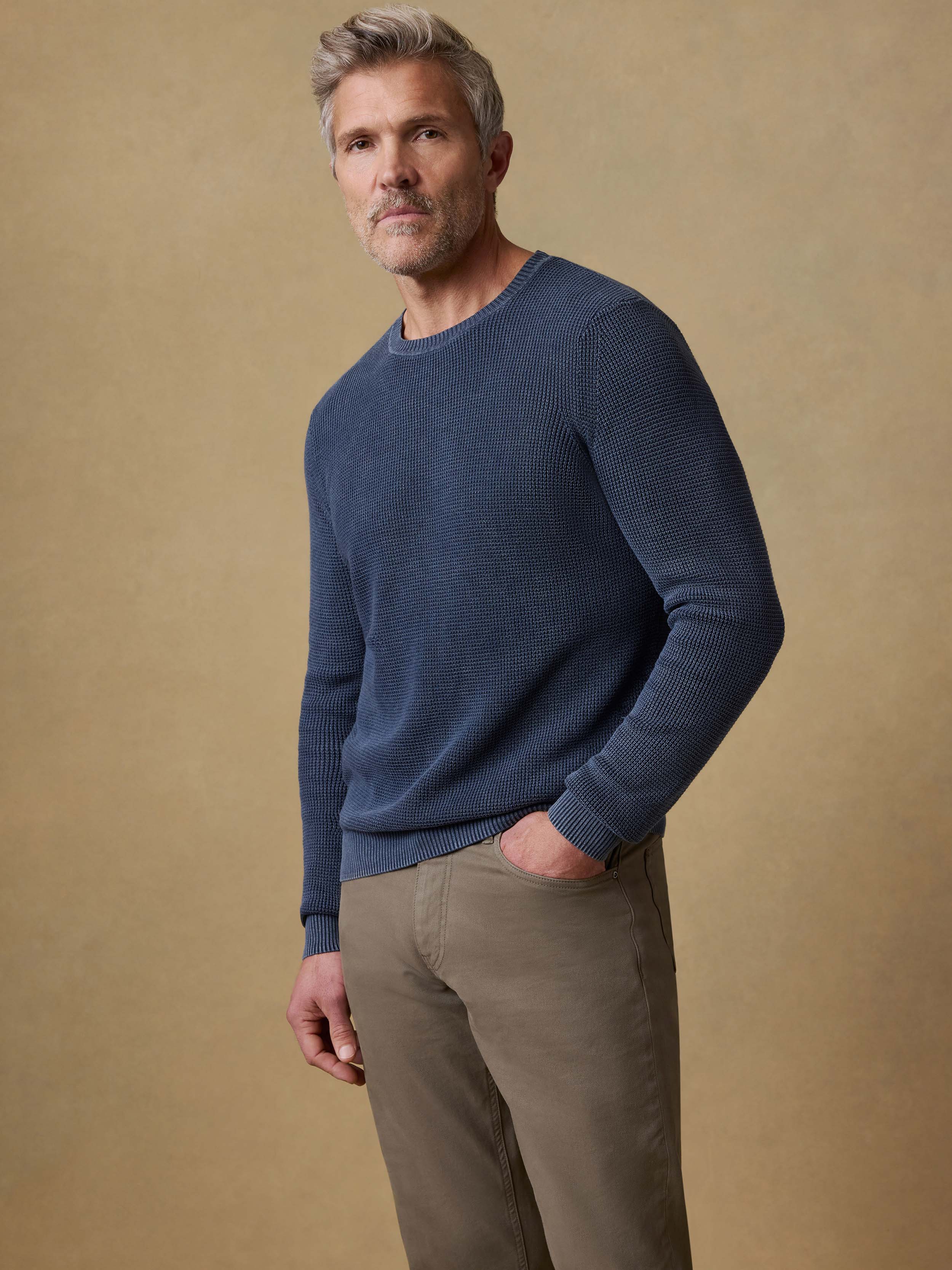  | Sunwashed Crewneck Sweater - Blue Nights | Faherty Brand