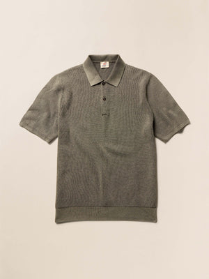 Short-Sleeve Sunwashed Sweater Polo - Pine Ridge