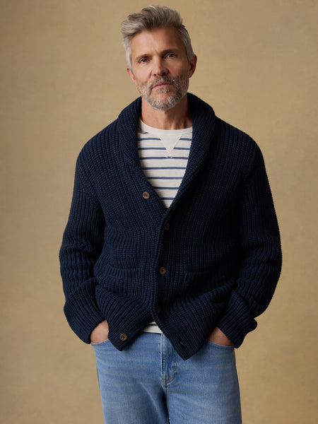Pima Cotton Cardigan - Playa Navy | Faherty Brand