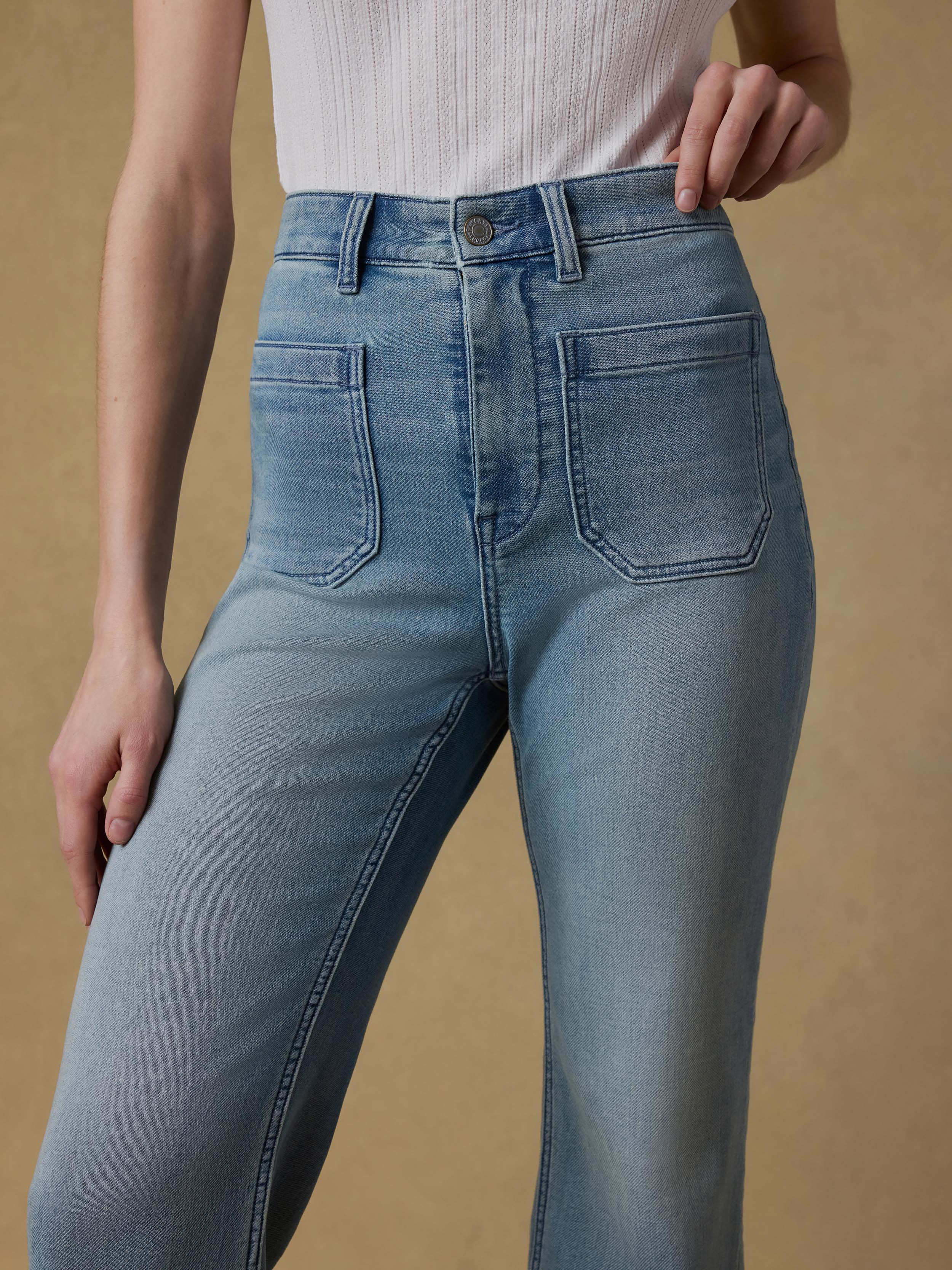 Stretch Terry Patch Pocket Ankle Pant - Eastern Shore Wash | Faherty Brand
