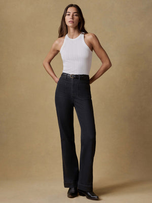 Stretch Terry Patch Pocket Pant - Onyx Black