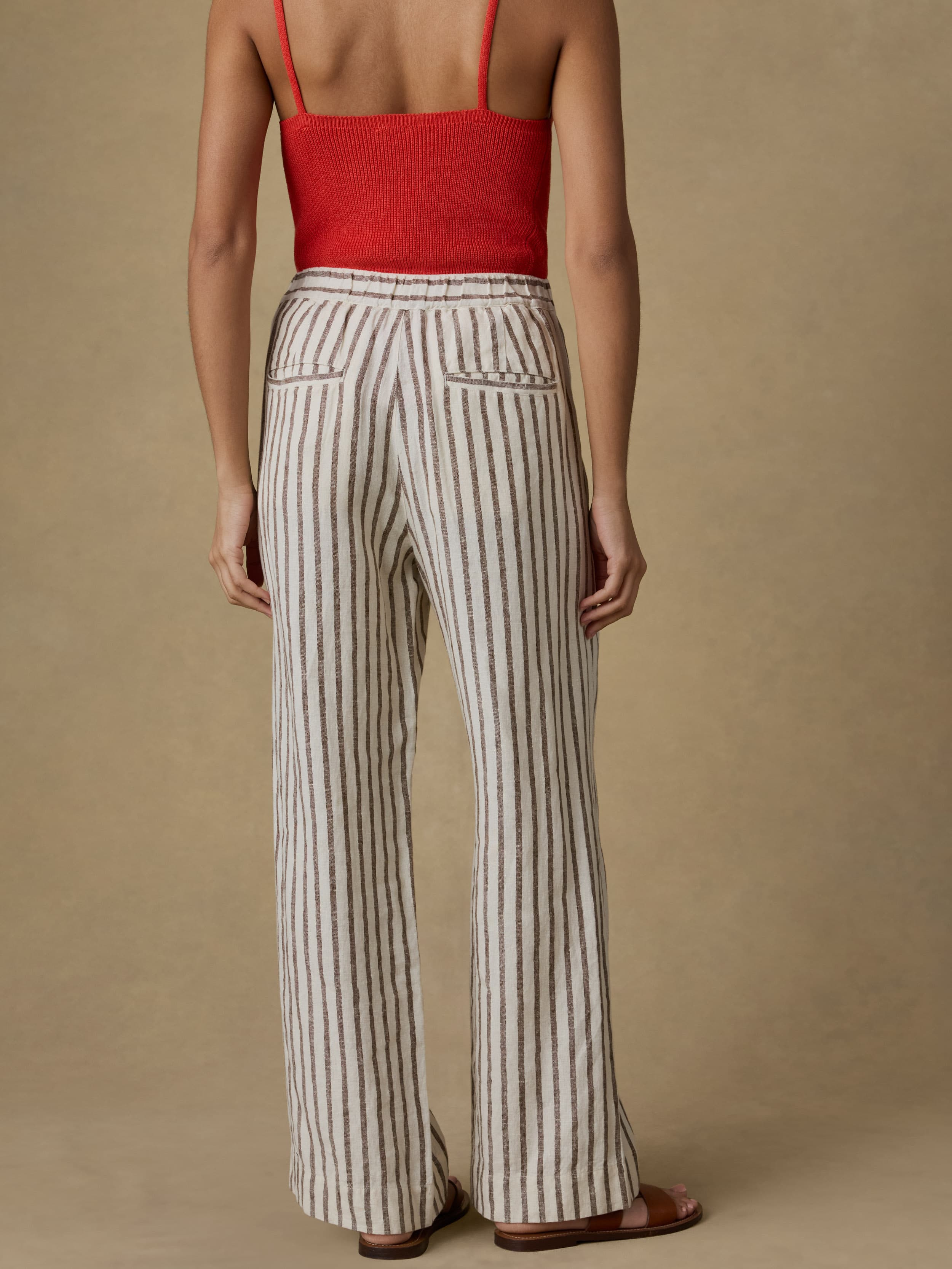 Sun Strider Linen Pant - Cocoa Grove Stripe | Faherty Brand