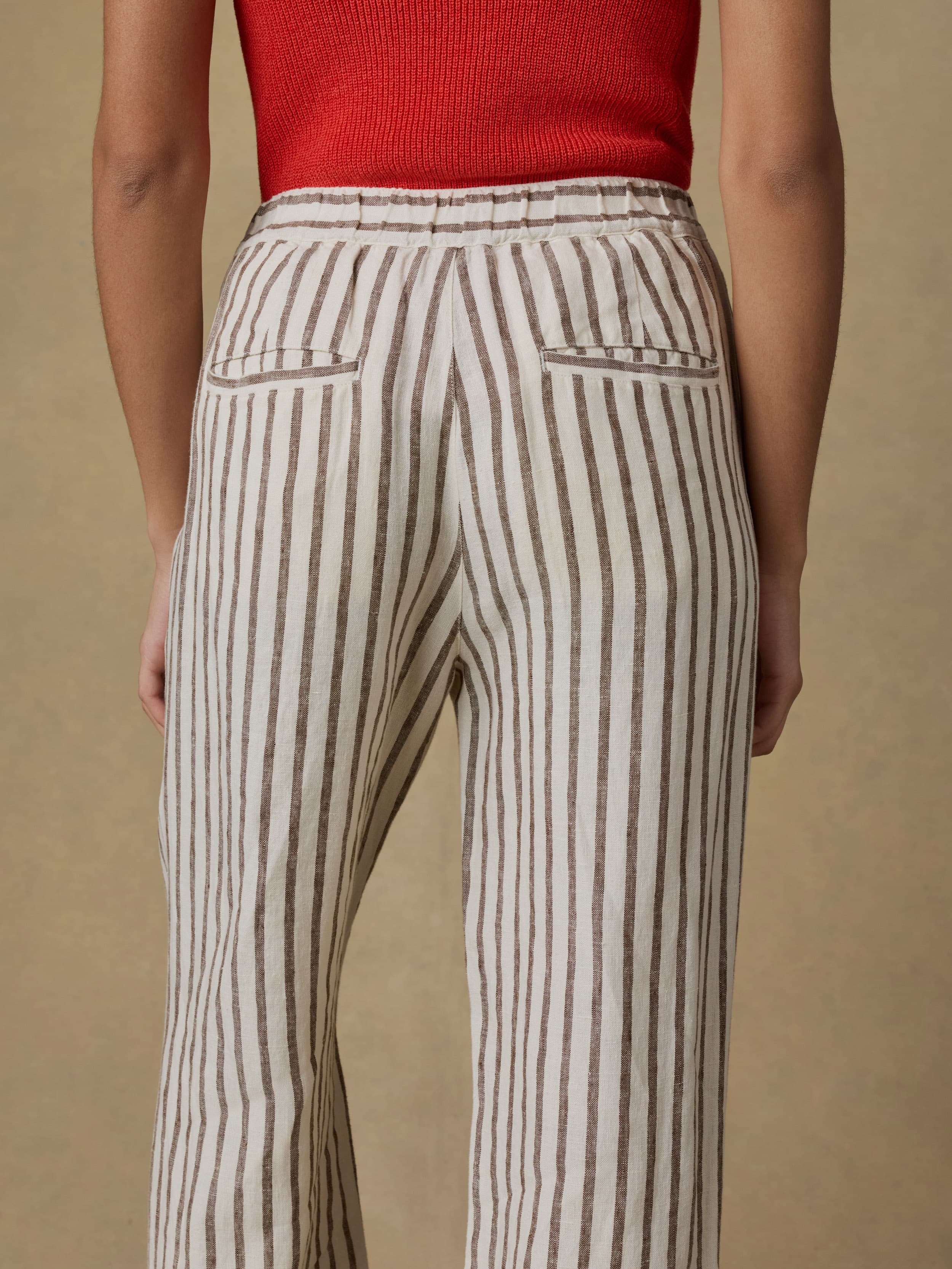 Sun Strider Linen Pant - Cocoa Grove Stripe | Faherty Brand