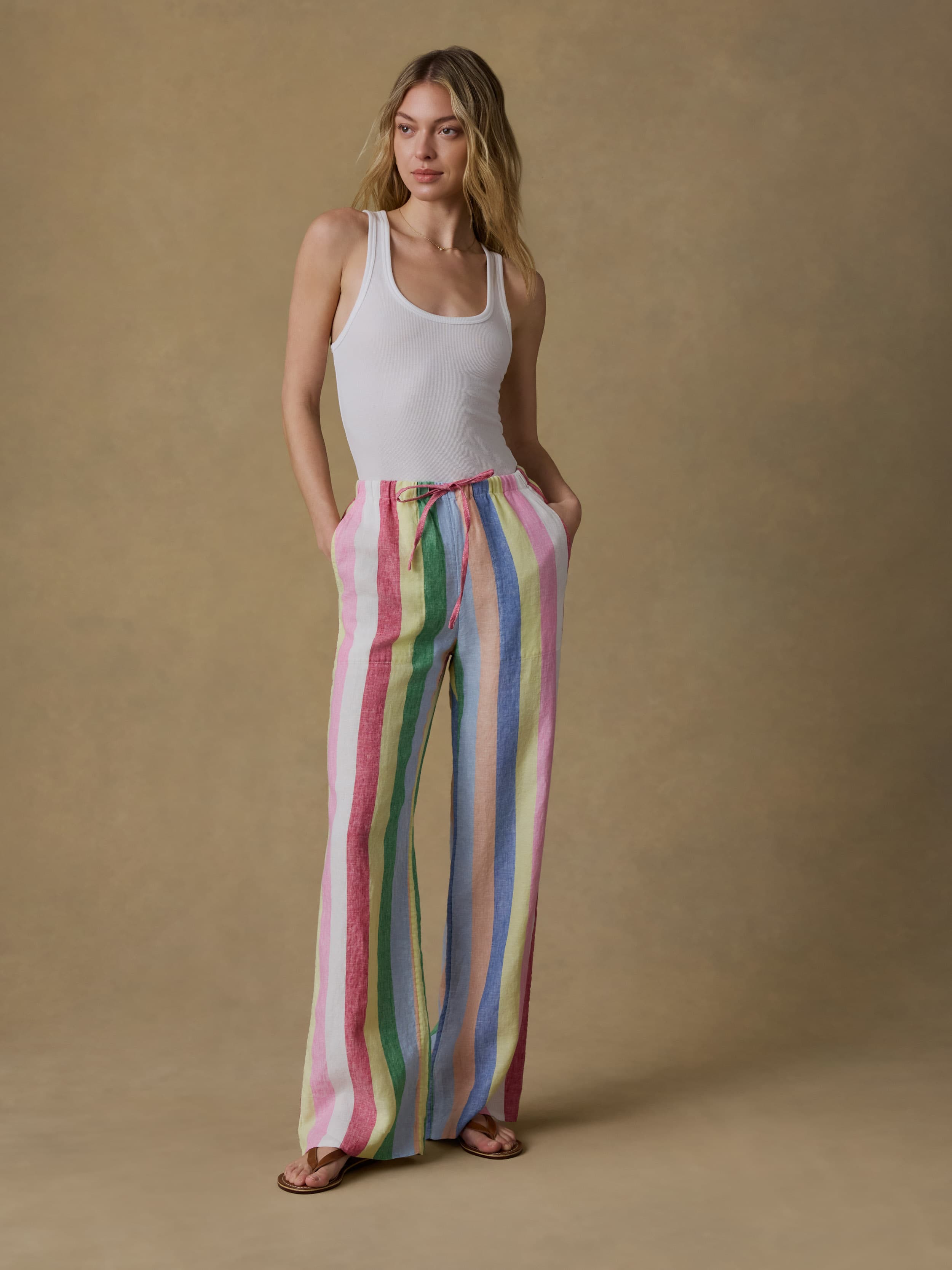 Laidback Linen Pant - Sunbeam Stripe | Faherty Brand